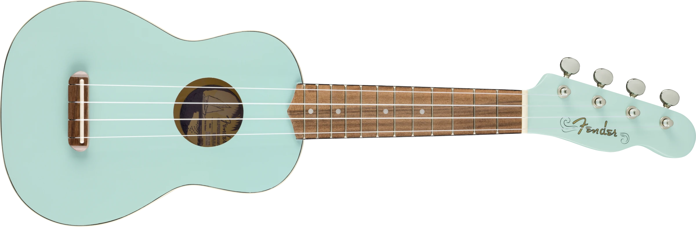 Fender® Venice Soprano Uke, Walnut Fingerboard, Daphne Blue