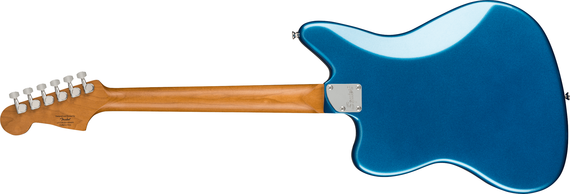 Squier® FSR Contemporary Jaguar® HH ST, Laurel Fingerboard, Black Pickguard, Lake Placid Blue