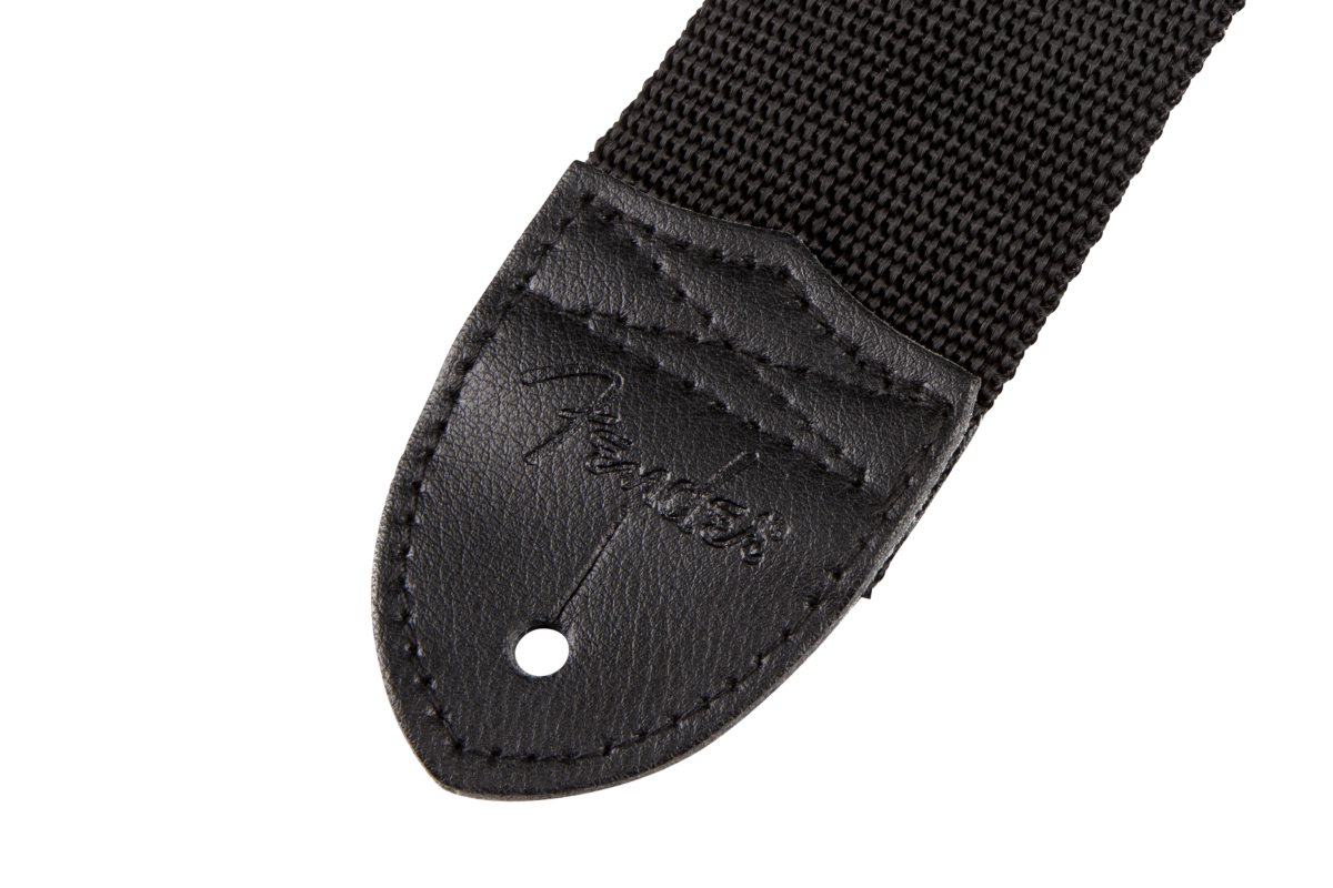 Fender® Logo Strap, Black/Gray Logo, 2"