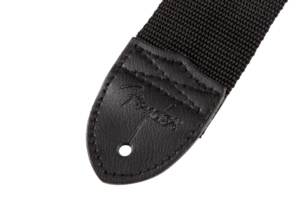 Fender® Logo Strap, Black/Gray Logo, 2"