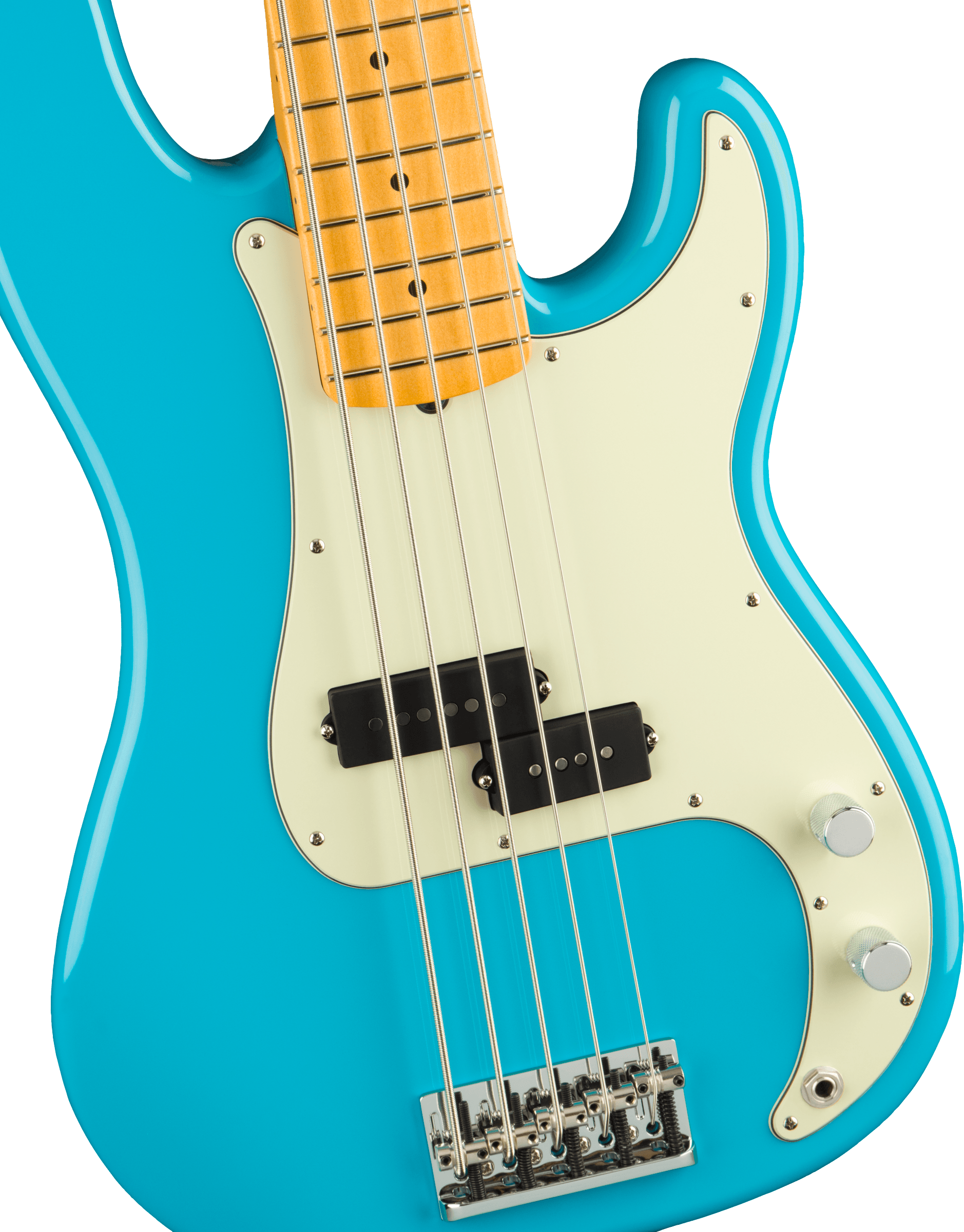 Fender® American Professional II Precision Bass® V, Maple Fingerboard, Miami Blue