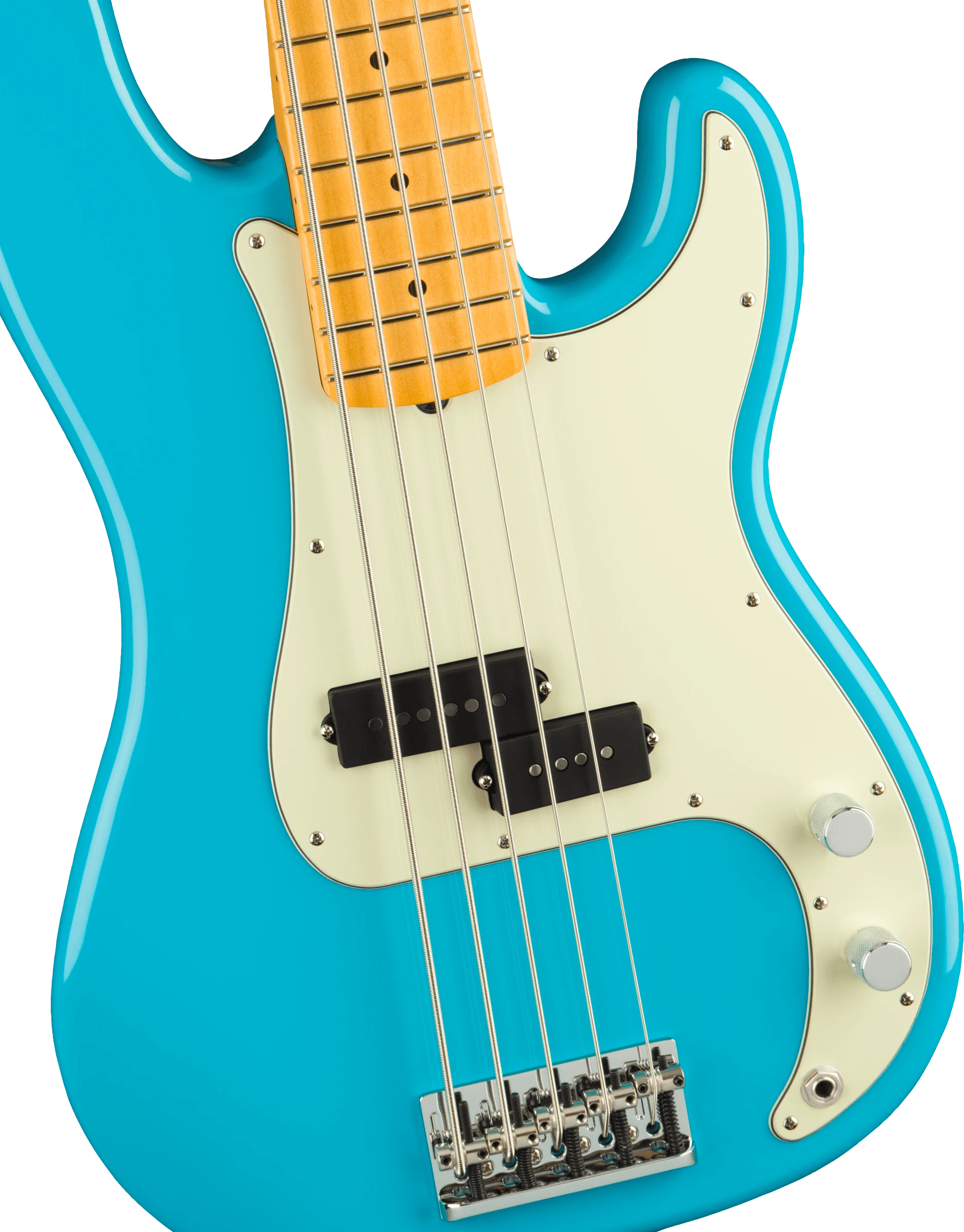 Fender® American Professional II Precision Bass® V, Maple Fingerboard, Miami Blue