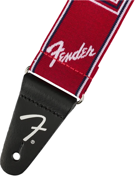 Fender® WeighLess™ Monogram Strap, Red/White/Blue, 2"