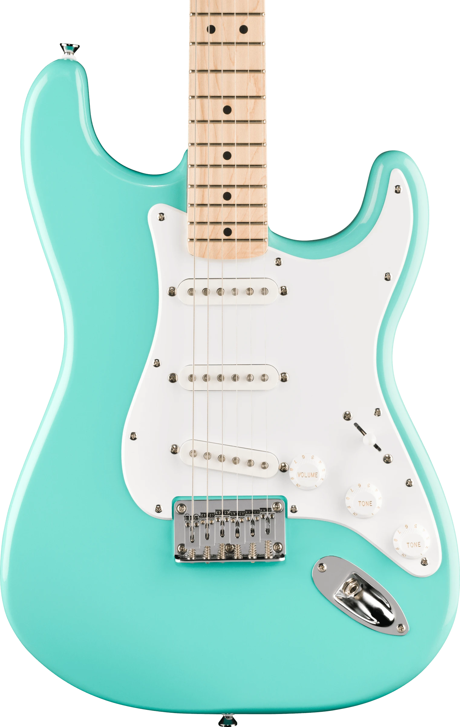 Squier® Squier Sonic® Stratocaster® HT, Maple Fingerboard, White Pickguard, Sea Foam Green