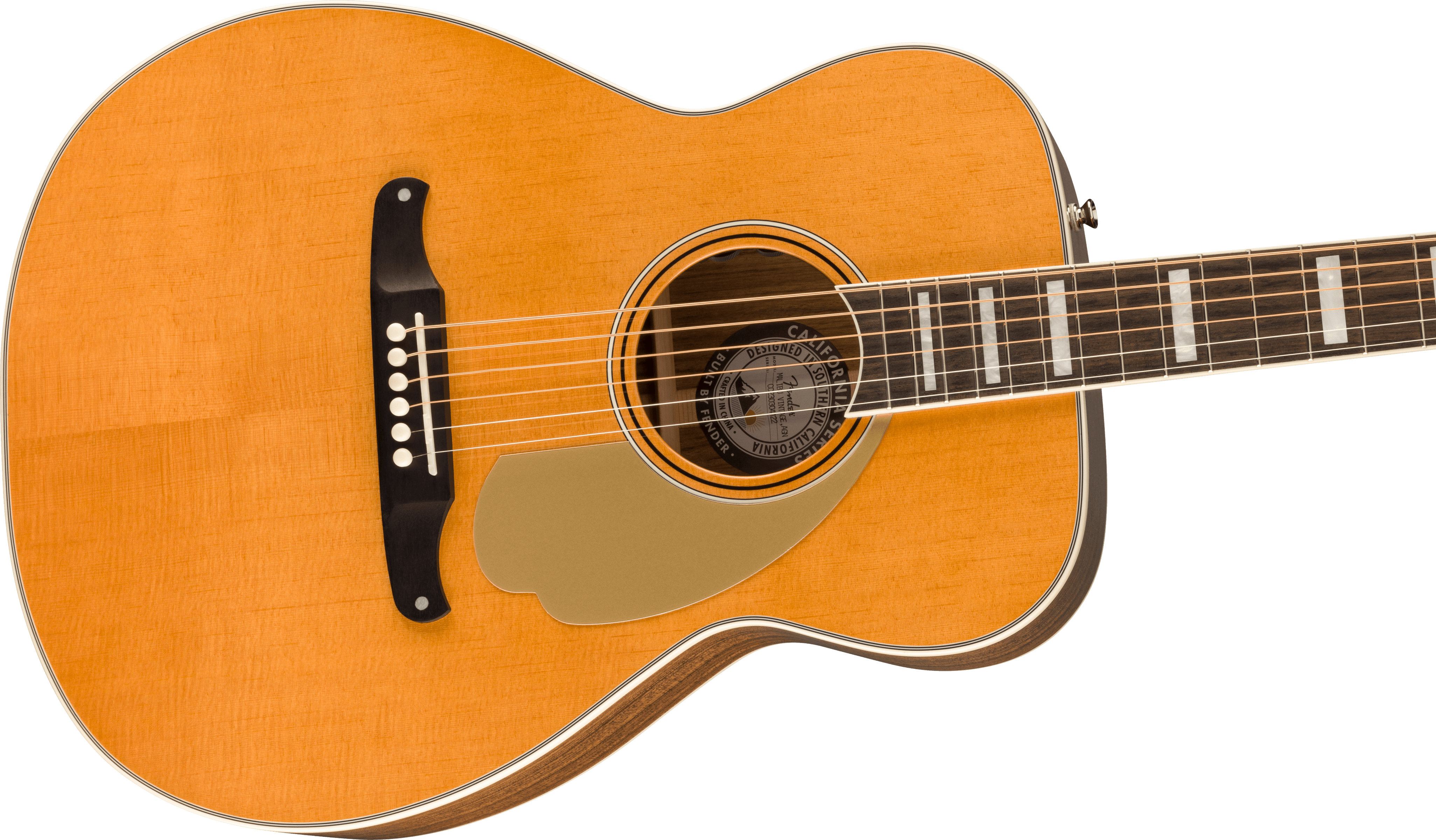 Fender® California Vintage Malibu with Case, Gold Pickguard, Aged Natural