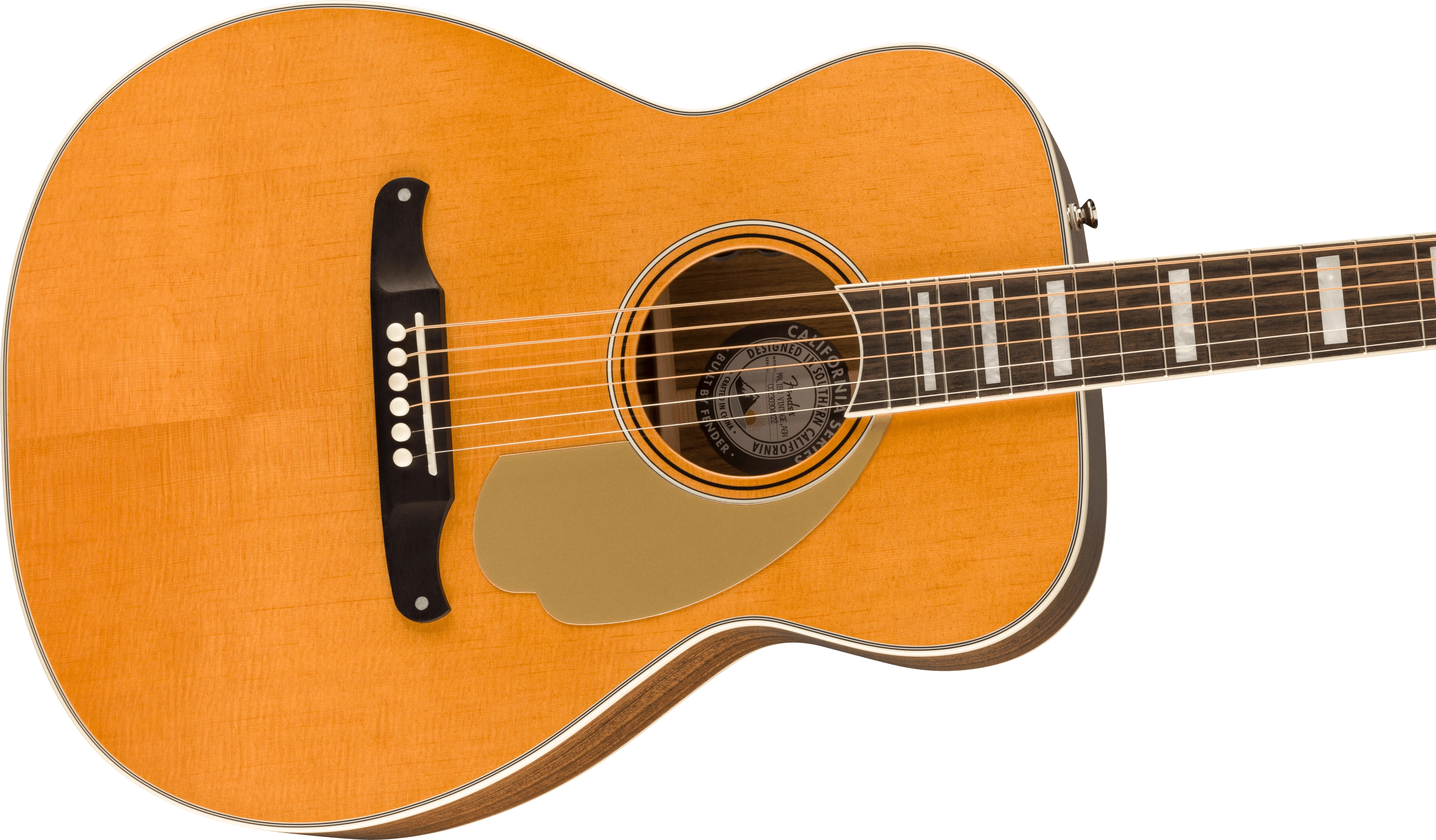 Fender® California Vintage Malibu with Case, Gold Pickguard, Aged Natural