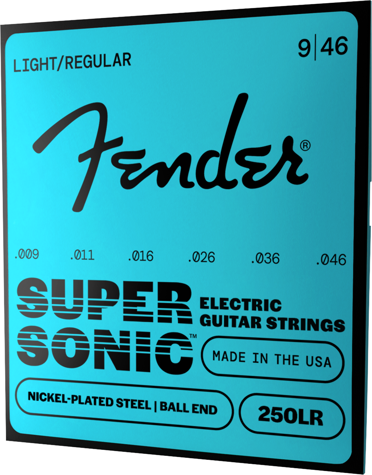 Fender SuperSonic™ 250LR Guitar Strings, Nickel-Plated Steel, Ball End, Gauges .009-.046
