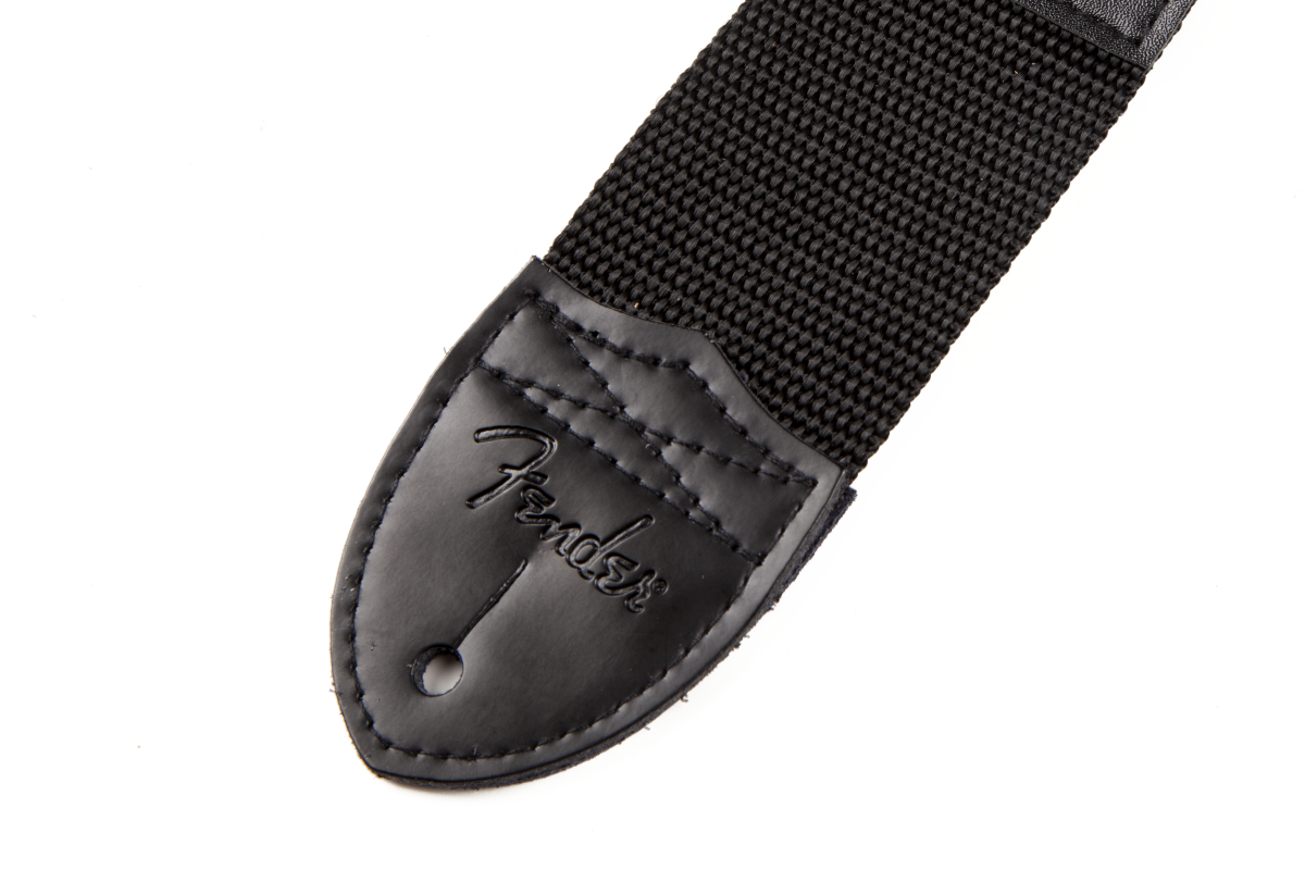 Fender® Logo Strap, Black/Red Logo, 2"
