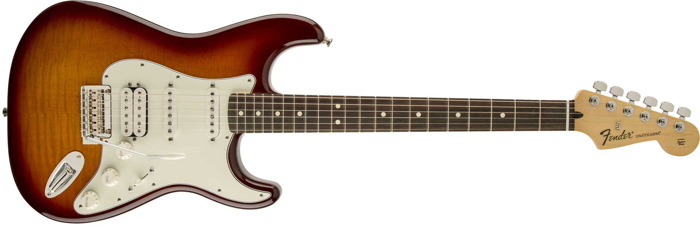 Fender® Deluxe Stratocaster® HSS Plus Top with iOS Connectivity, Rosewood Fingerboard, Tobacco Sunburst