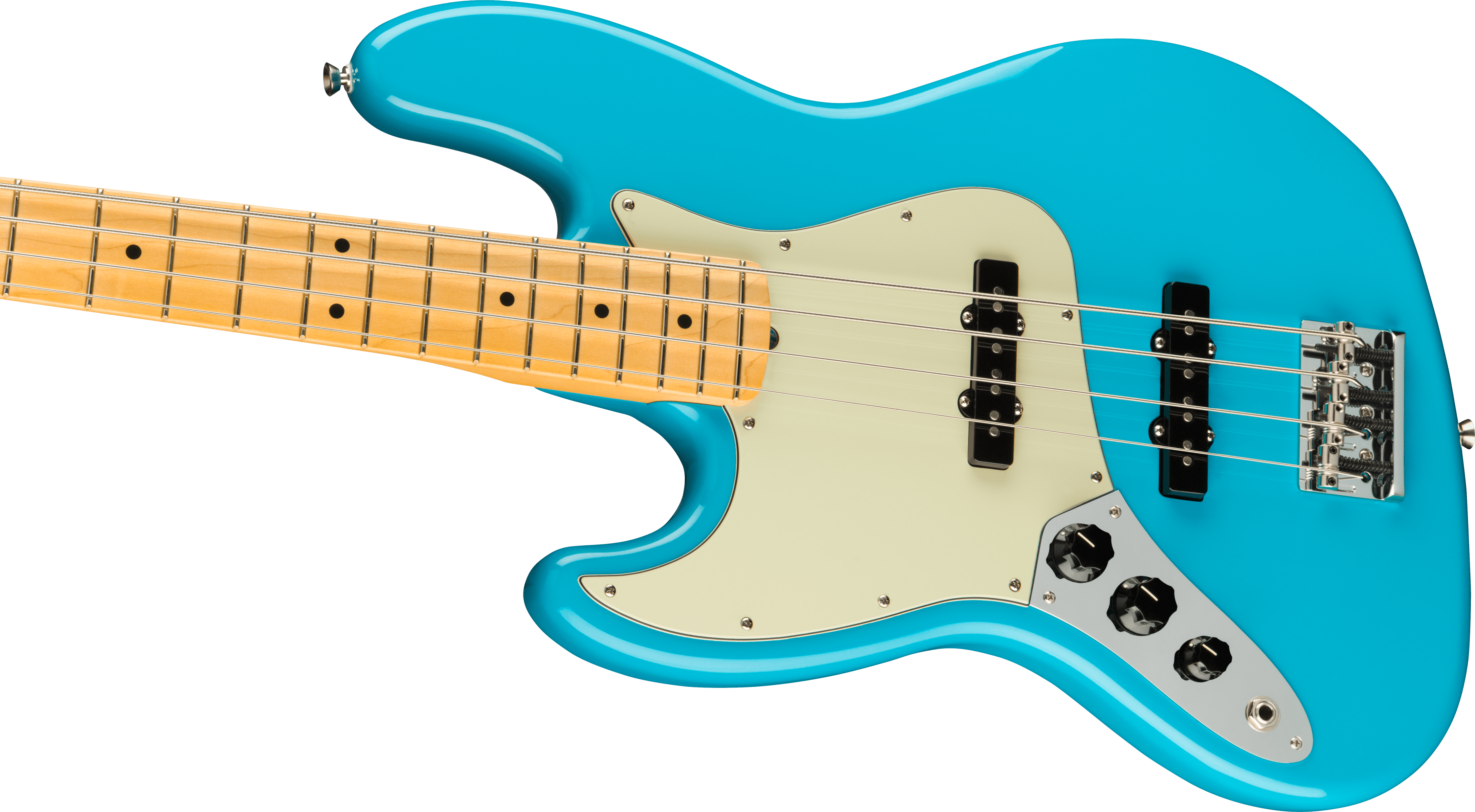 Fender® American Professional II Jazz Bass® Left-Hand, Maple Fingerboard, Miami Blue
