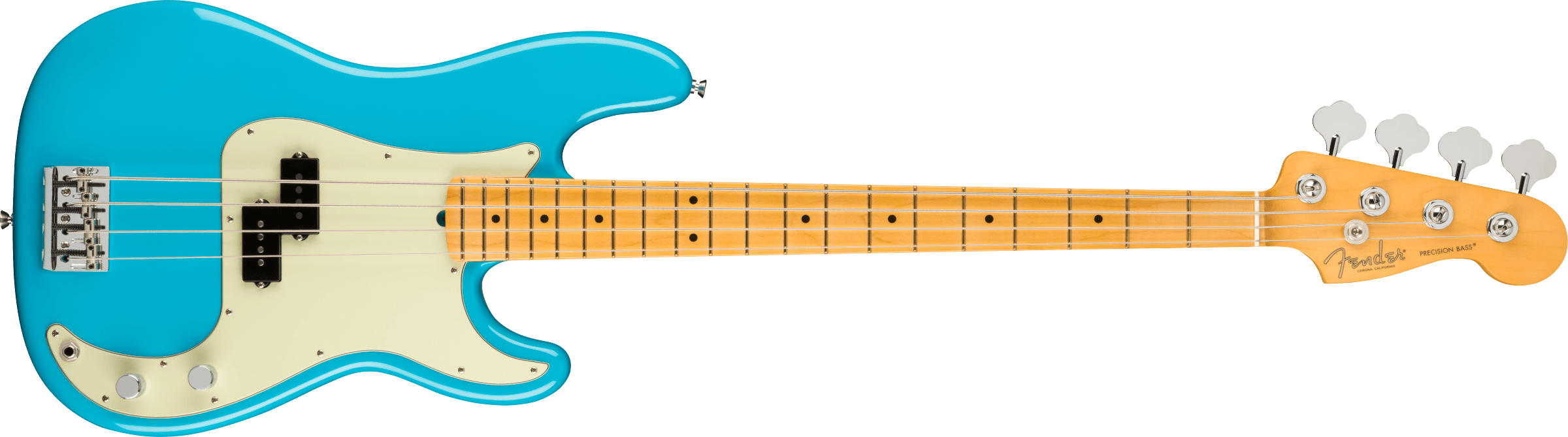 Fender® American Professional II Precision Bass®, Maple Fingerboard, Miami Blue