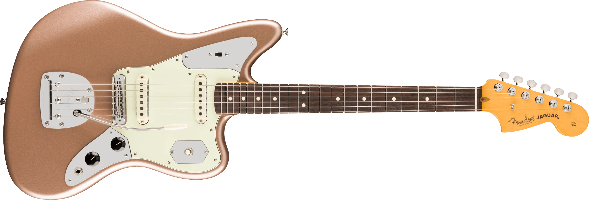 Fender® American Professional Classic Jaguar®, Rosewood Fingerboard, Faded Firemist Gold