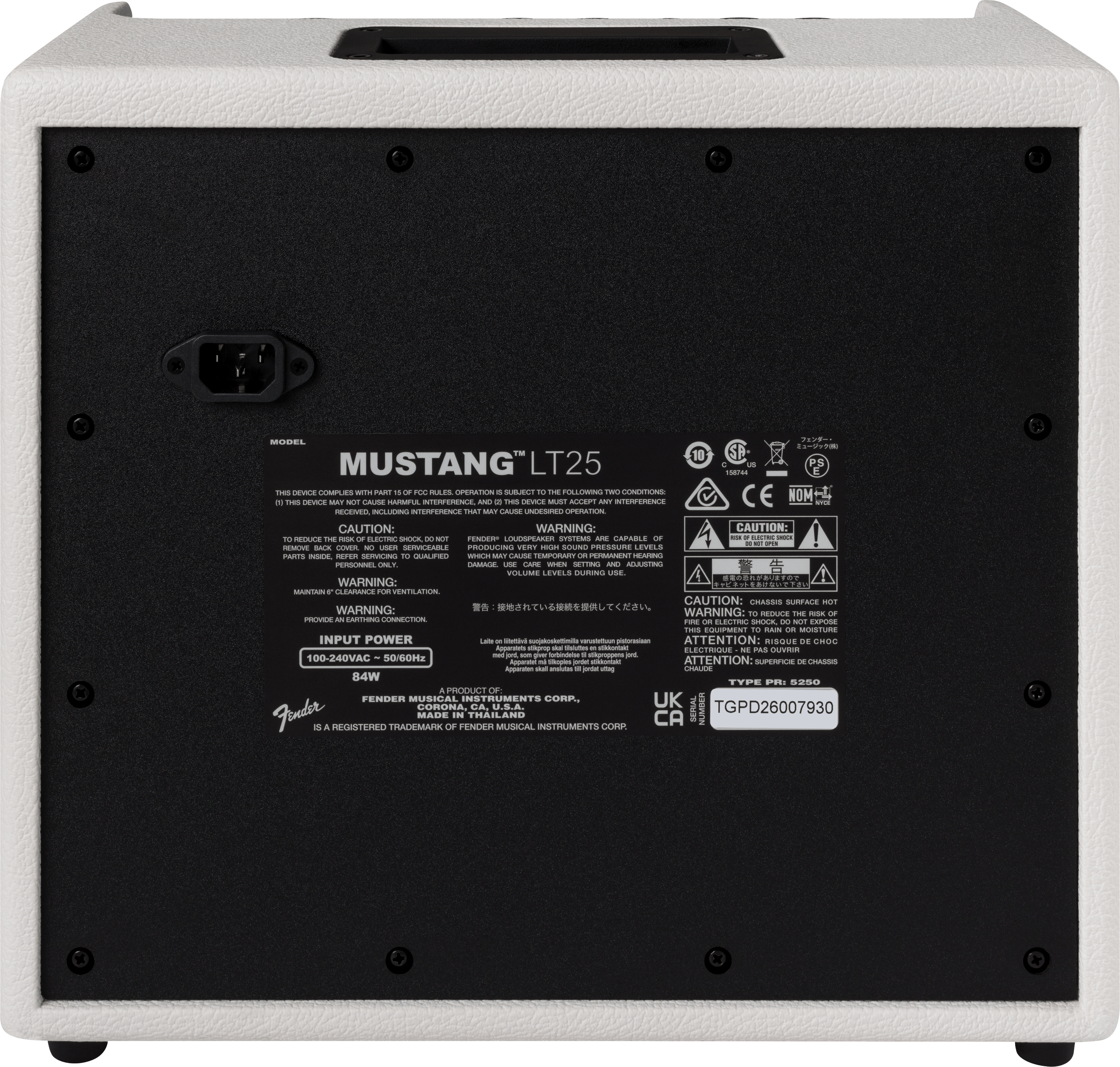 Fender® Mustang™ LT25, White, 230V EU