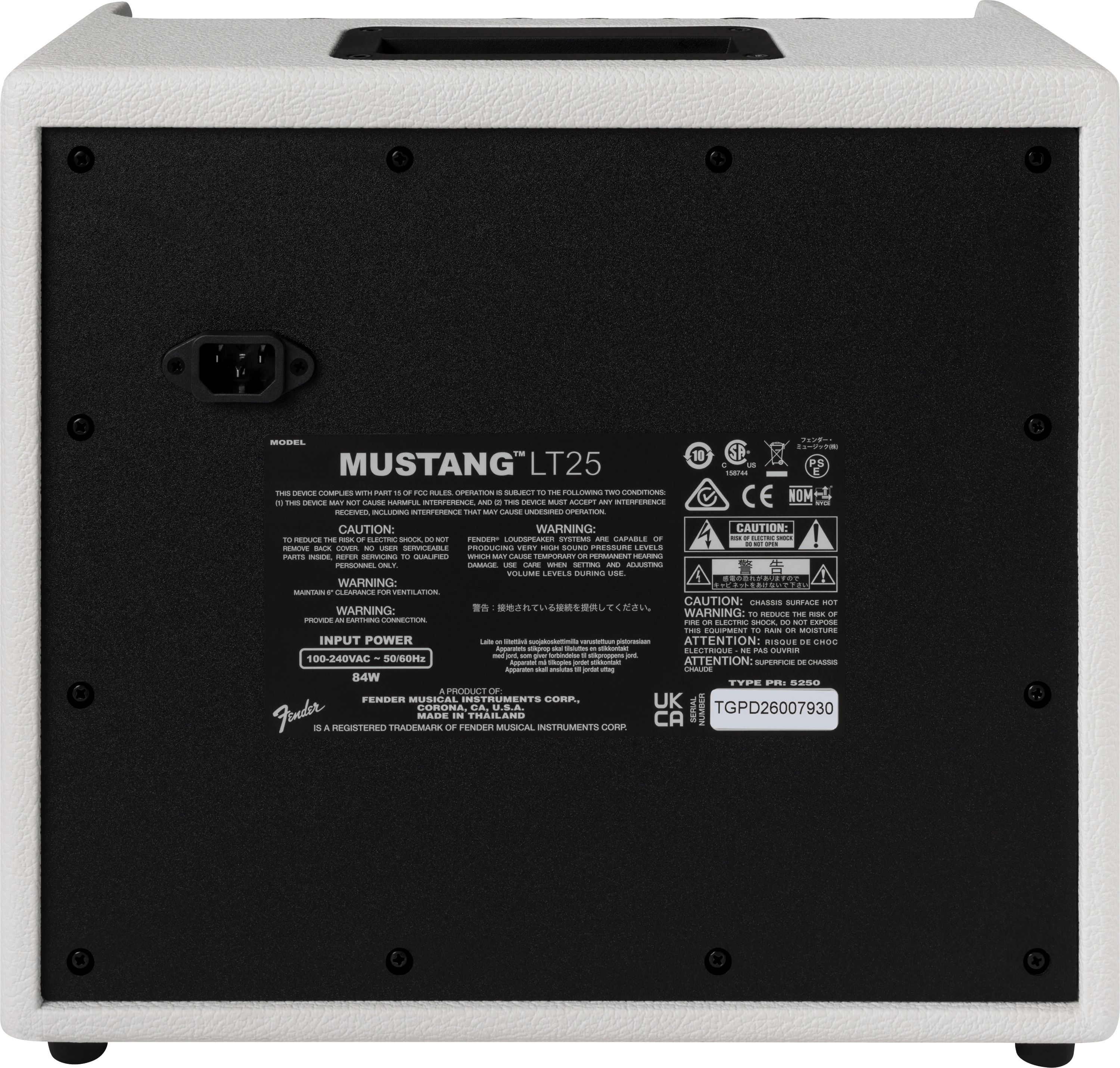 Fender® Mustang™ LT25, White, 230V EU