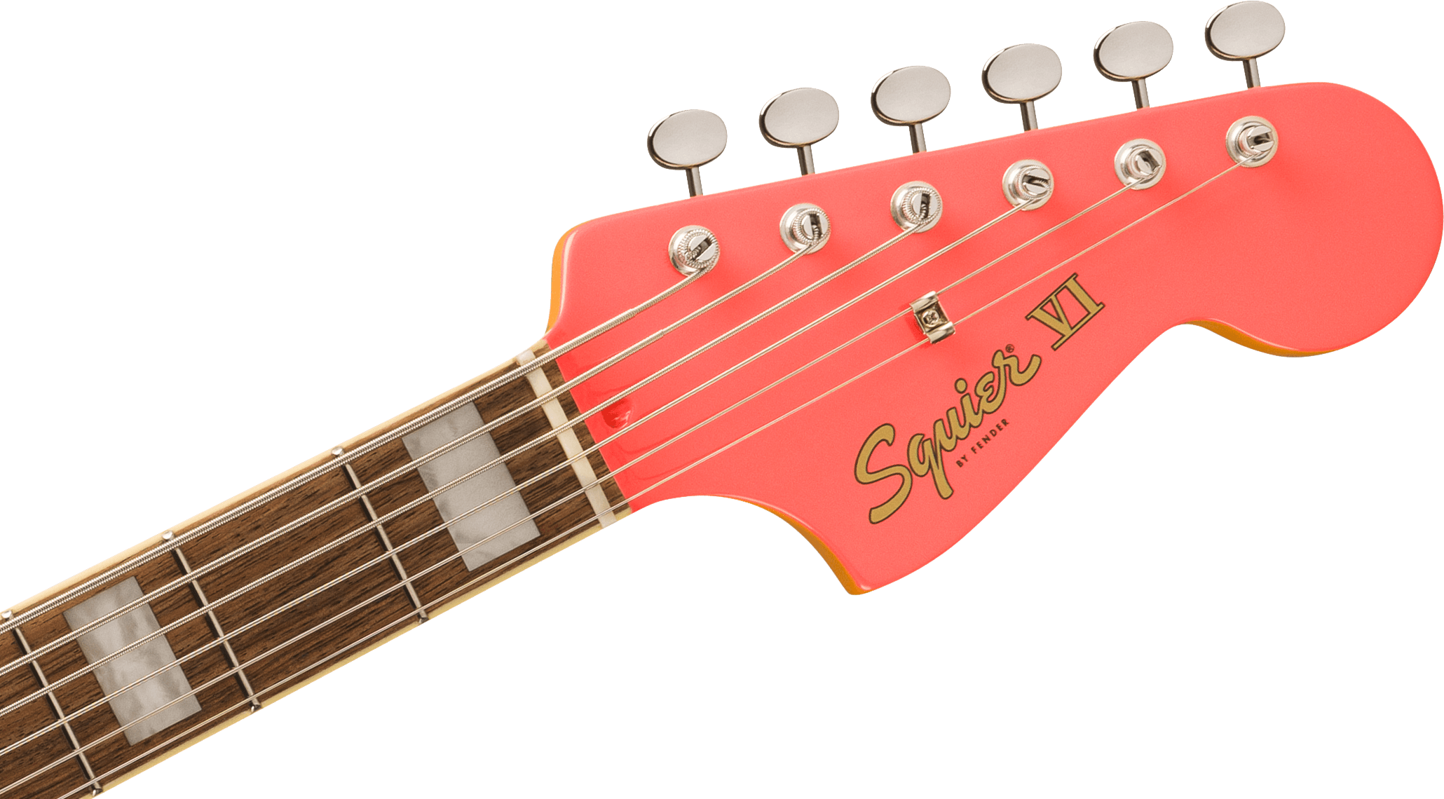 Squier® FSR Classic Vibe™ Bass VI, Laurel Fingerboard, Mint Pickguard, Matching Headstock, Tahitian Coral