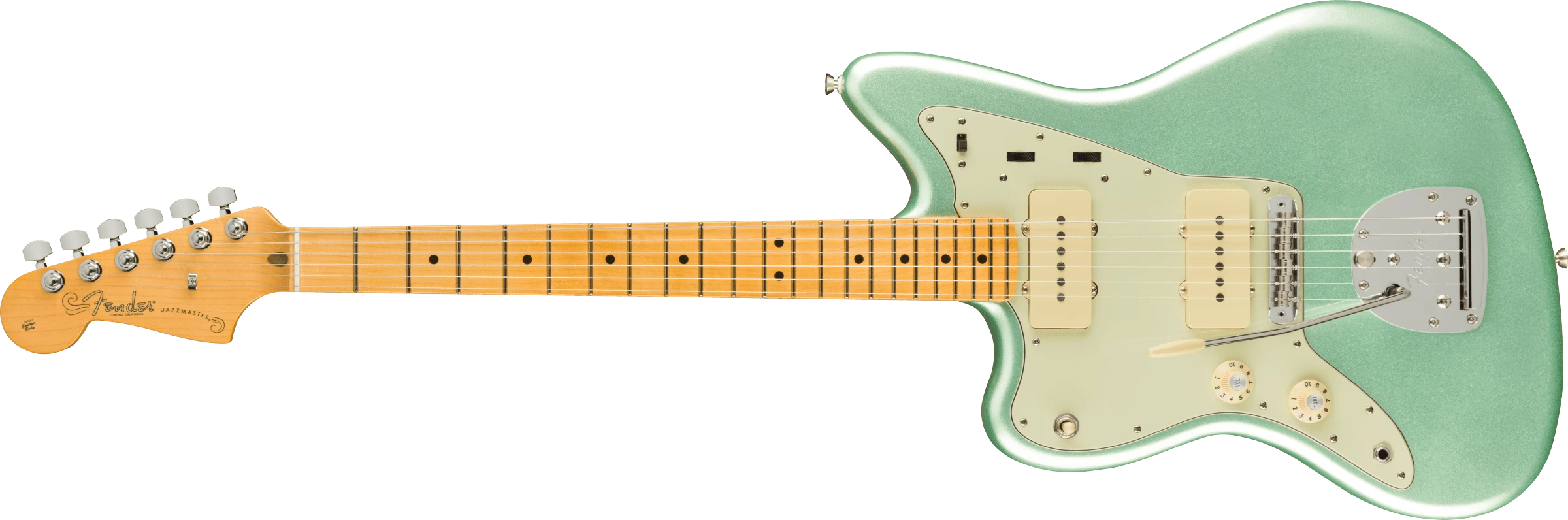 Fender® American Professional II Jazzmaster® Left-Hand, Maple Fingerboard, Mystic Surf Green