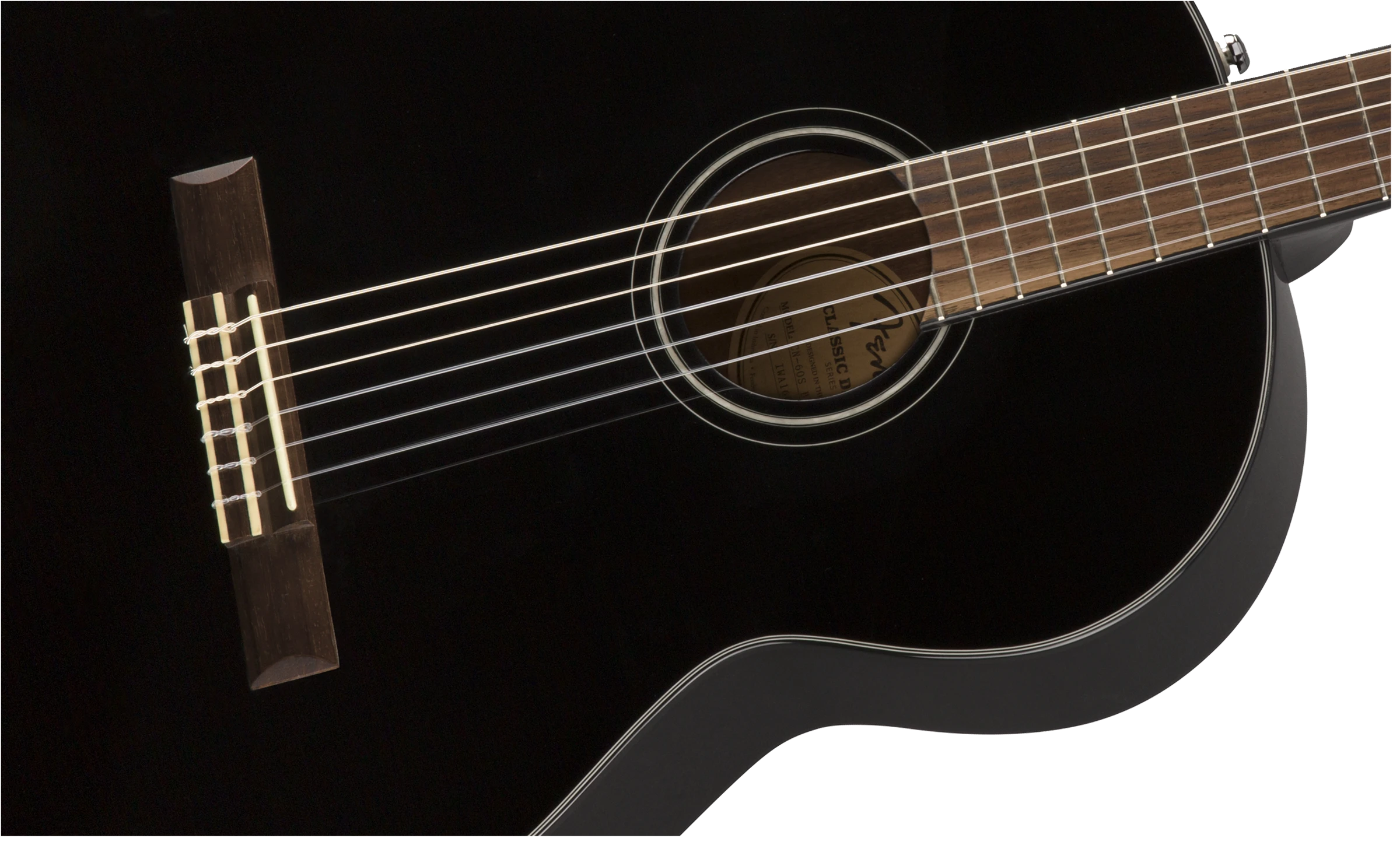 Fender® CN-60S Nylon, Walnut Fingerboard, Black