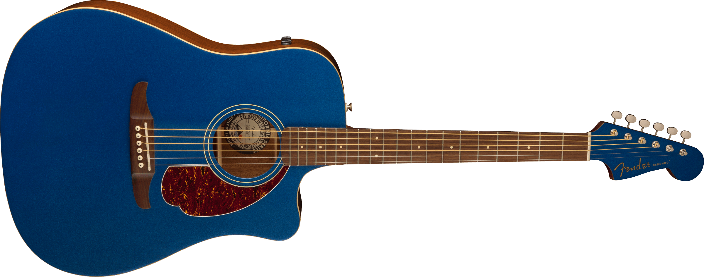 Fender® Redondo Player, Walnut Fingerboard, Tortoiseshell Pickguard, Lake Placid Blue