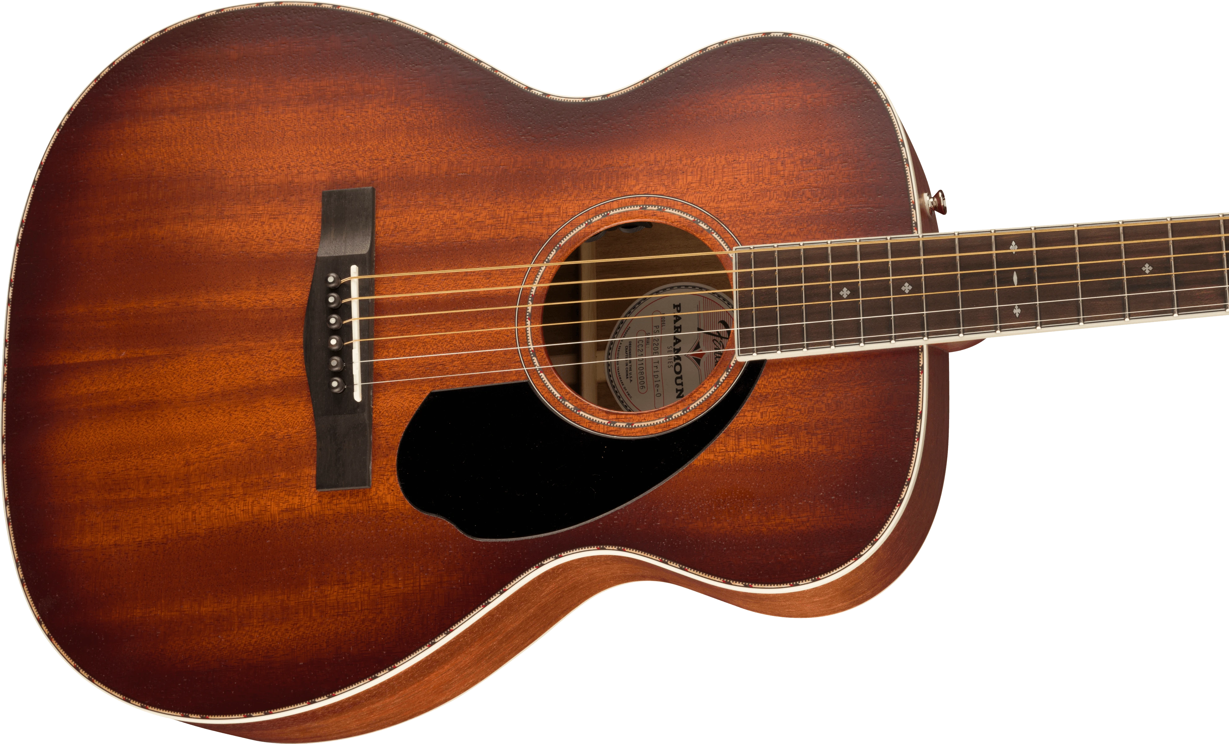 Fender® PO-220E Orchestra, All Mahogany, Ovangkol Fingerboard, Aged Cognac Burst