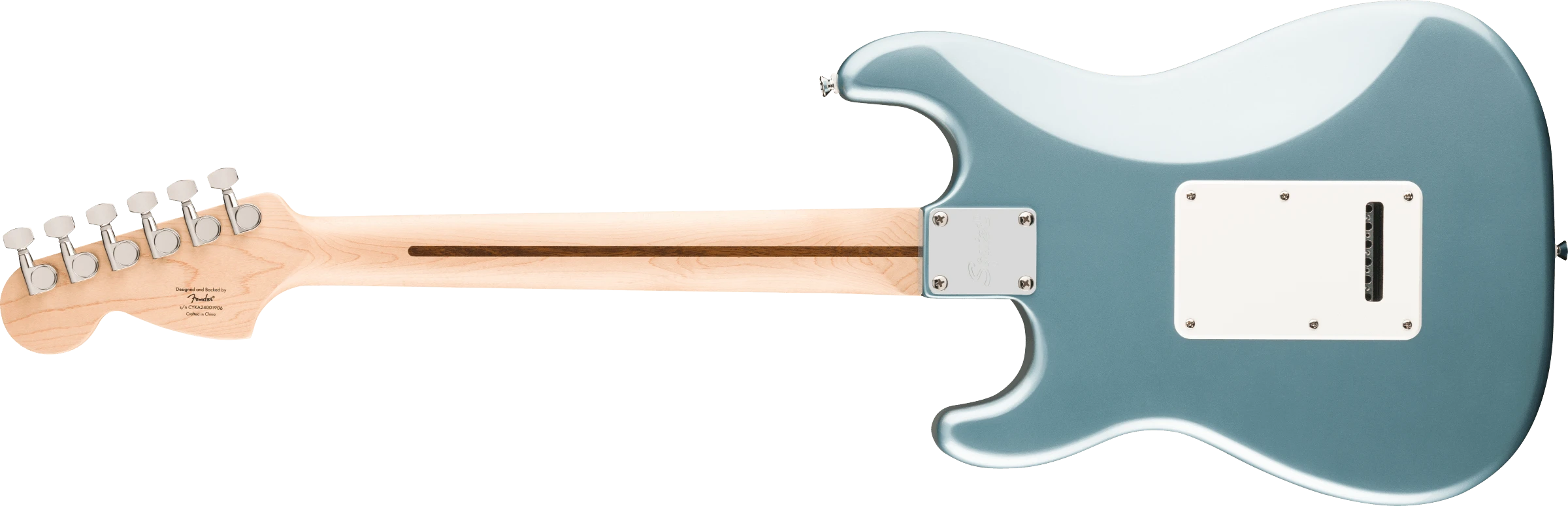 Squier® Affinity Series® Stratocaster® Junior HSS, Laurel Fingerboard, White Pickguard, Ice Blue Metallic