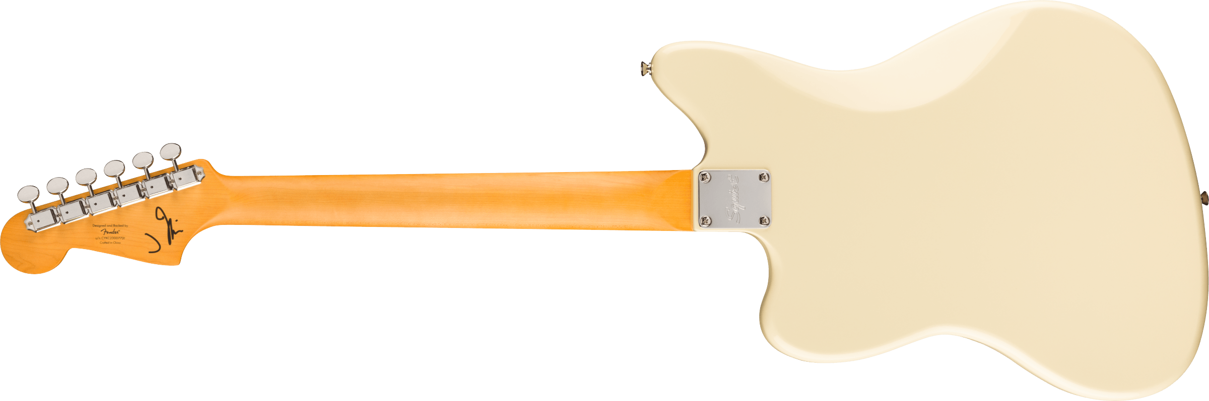 Squier® J Mascis Jazzmaster®, Laurel Fingerboard, Gold Anodized Pickguard, Vintage White