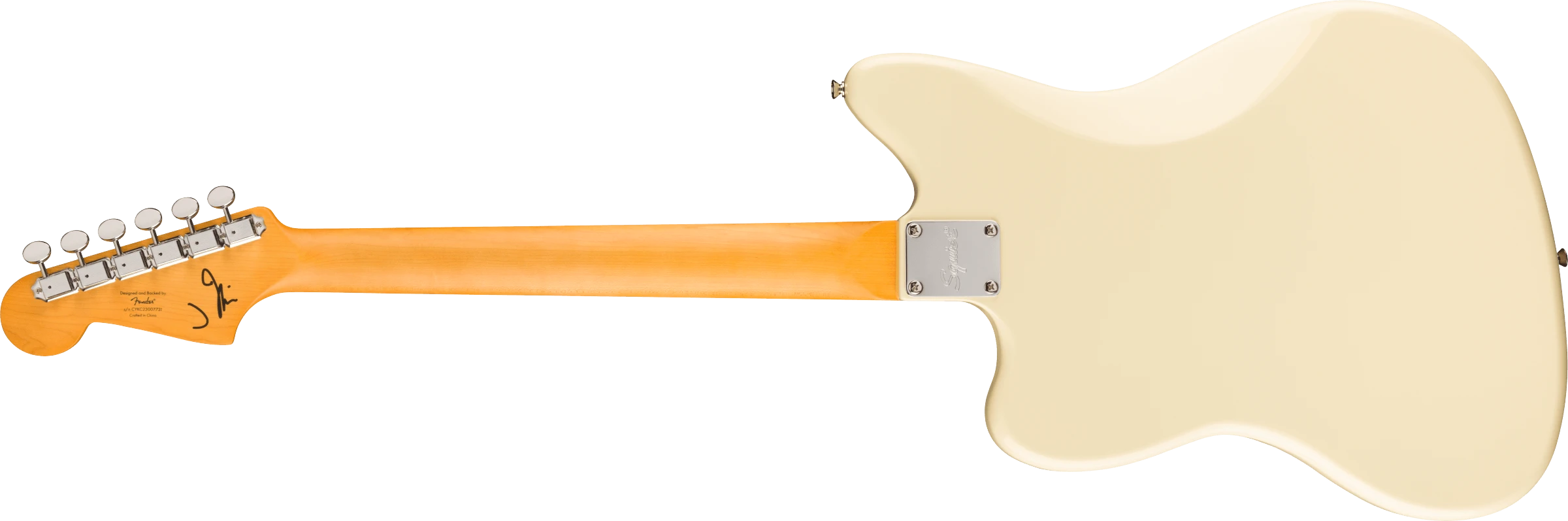 Squier® J Mascis Jazzmaster®, Laurel Fingerboard, Gold Anodized Pickguard, Vintage White