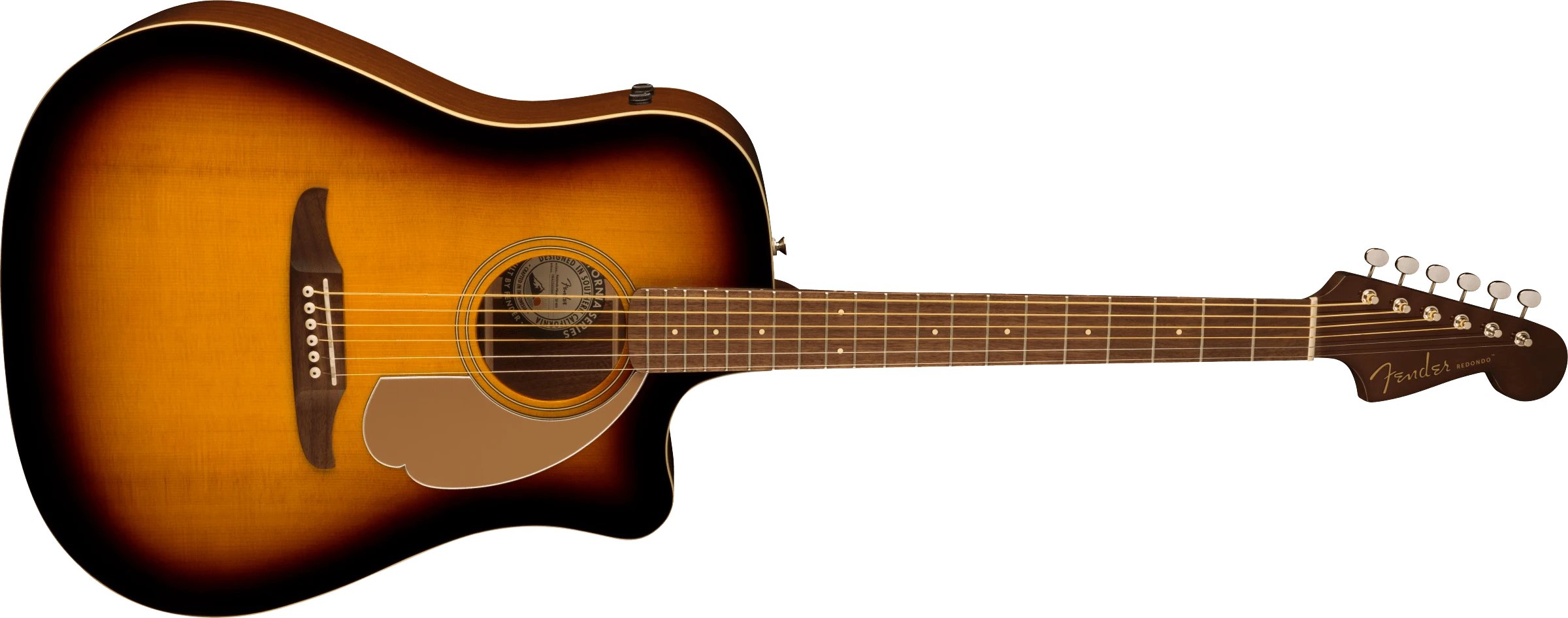 Fender® Redondo Player, Walnut Fingerboard, Gold Pickguard, Sunburst