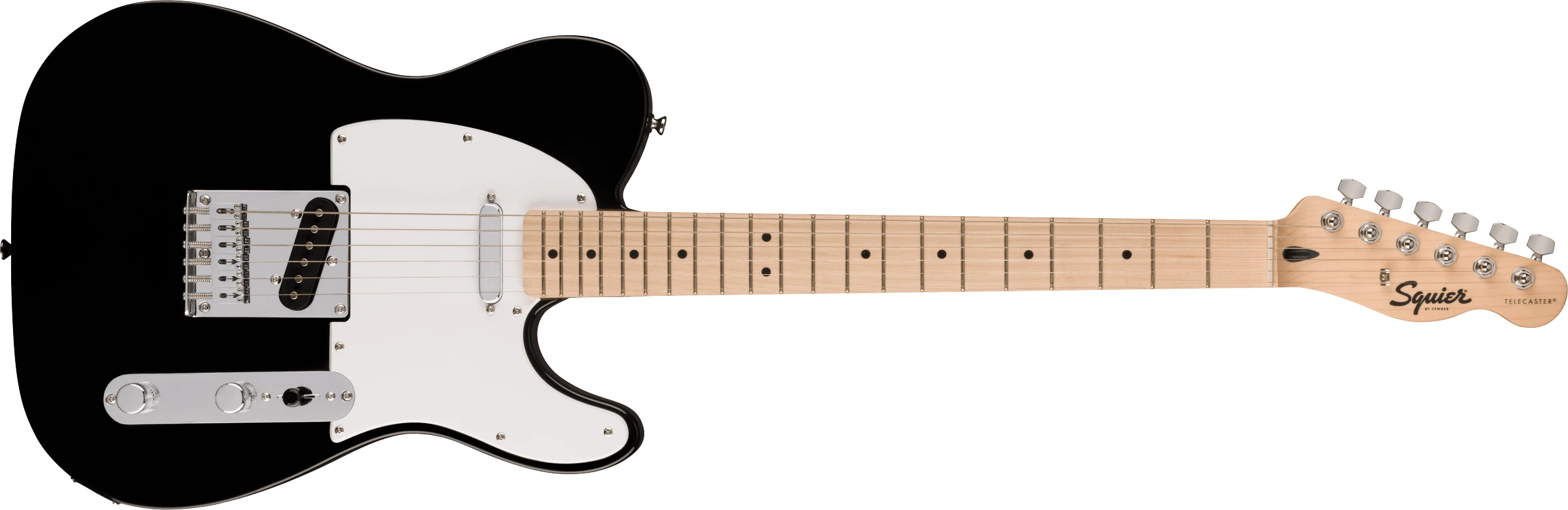 Squier® Sonic® Telecaster®, Maple Fingerboard, White Pickguard, Black