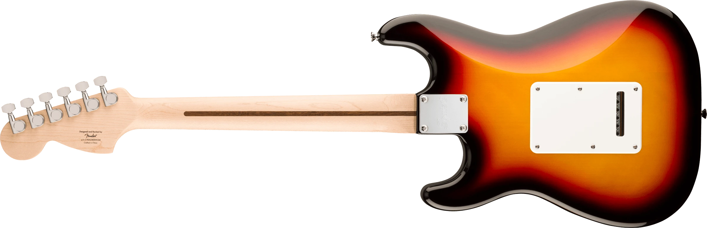 Squier® Affinity Series™ Stratocaster® Junior HSS, Laurel Fingerboard, White Pickguard, 3-Color Sunburst