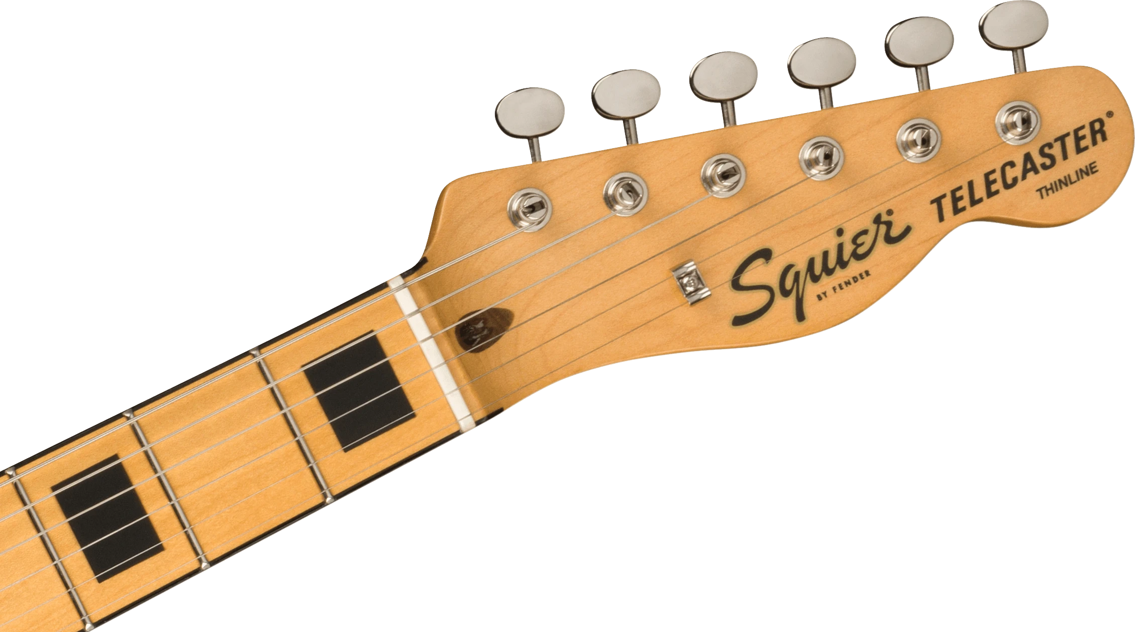 Squier® FSR Classic Vibe '70s Telecaster® Thinline, Maple Fingerboard with Blocks and Binding, Black Pickguard, Olympic White
