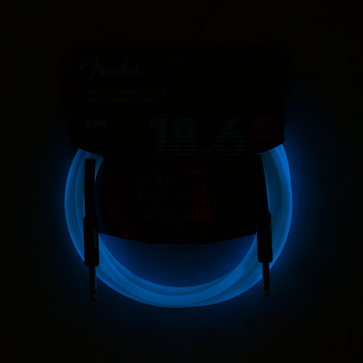 Fender® Professional Glow in the Dark Cable, Blue, 18.6'