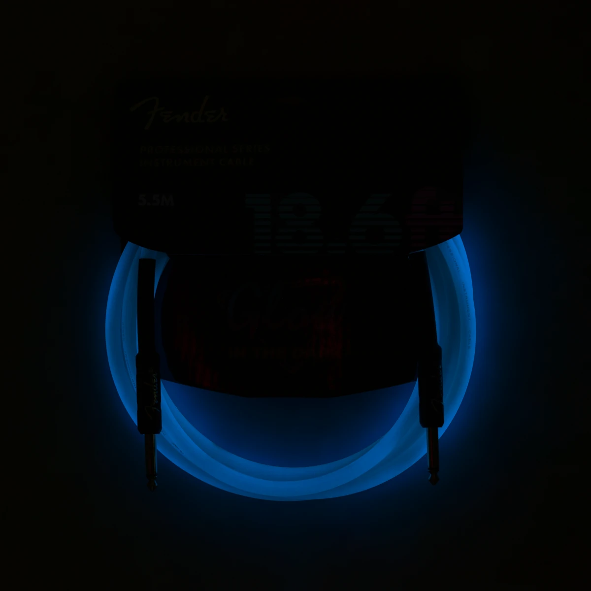Fender® Professional Glow in the Dark Cable, Blue, 18.6'