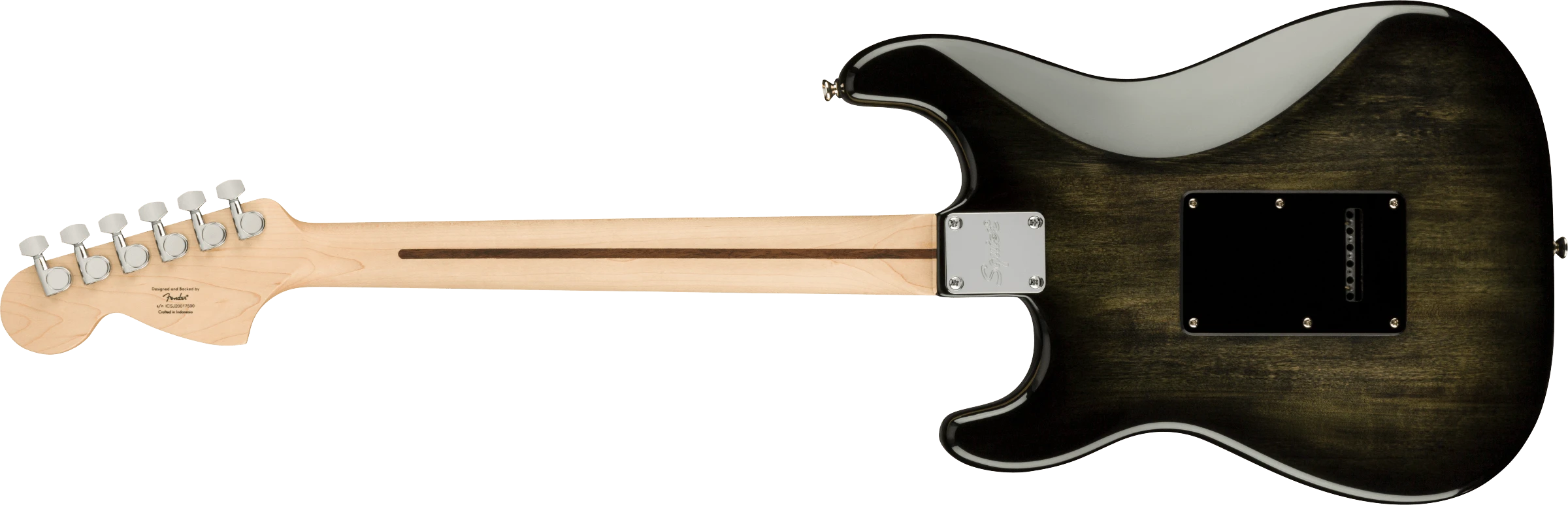 Squier® Affinity Series™ Stratocaster® FMT HSS, Maple Fingerboard, Black Pickguard, Black Burst