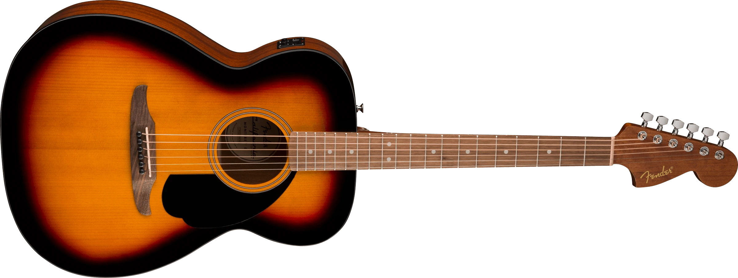Fender® California Standard Monterey™ E, Spruce Top, Black Pickguard, 3-Color Sunburst