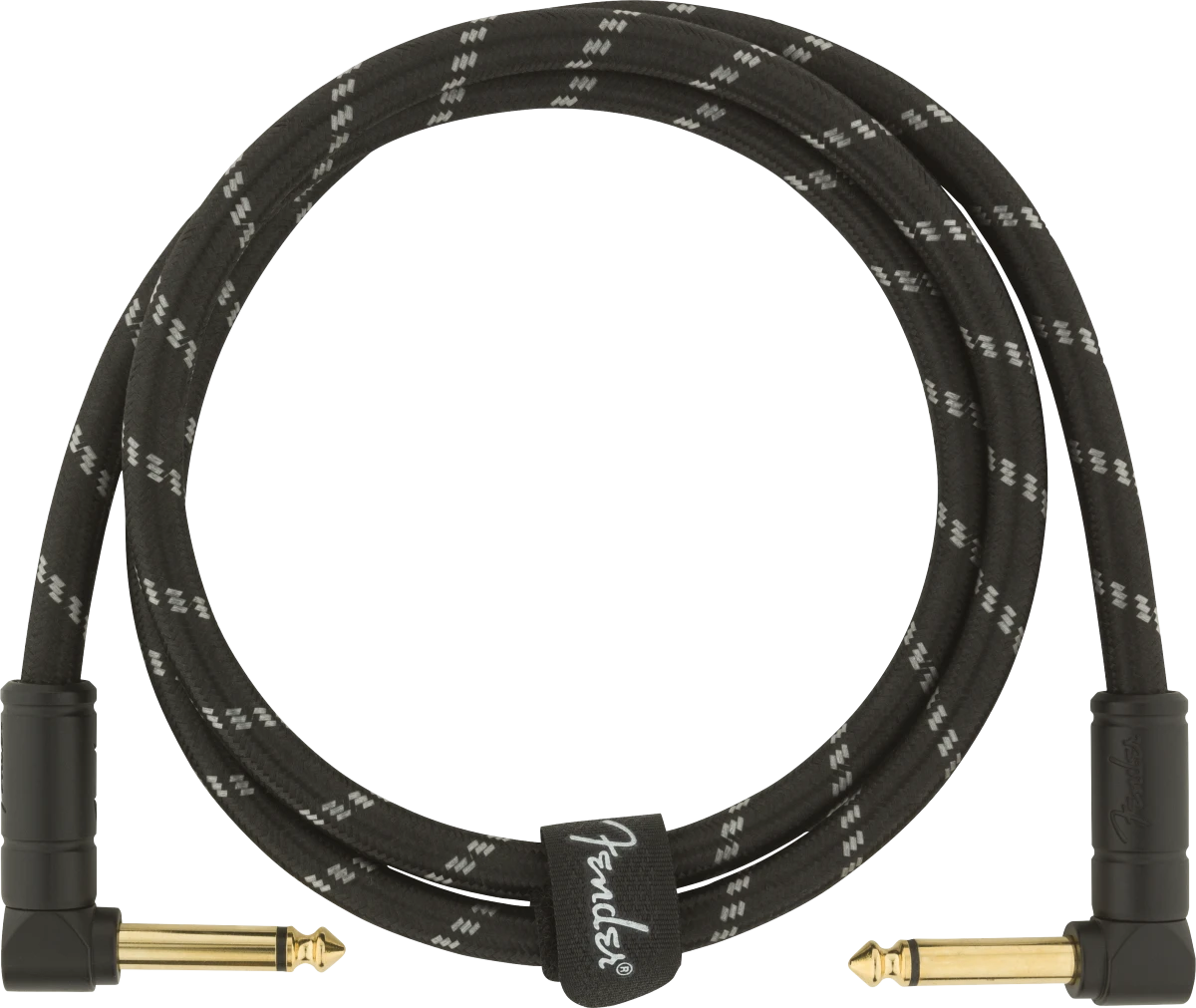 Fender® Deluxe Series Instrument Cable, Angle/Angle, 3', Black Tweed