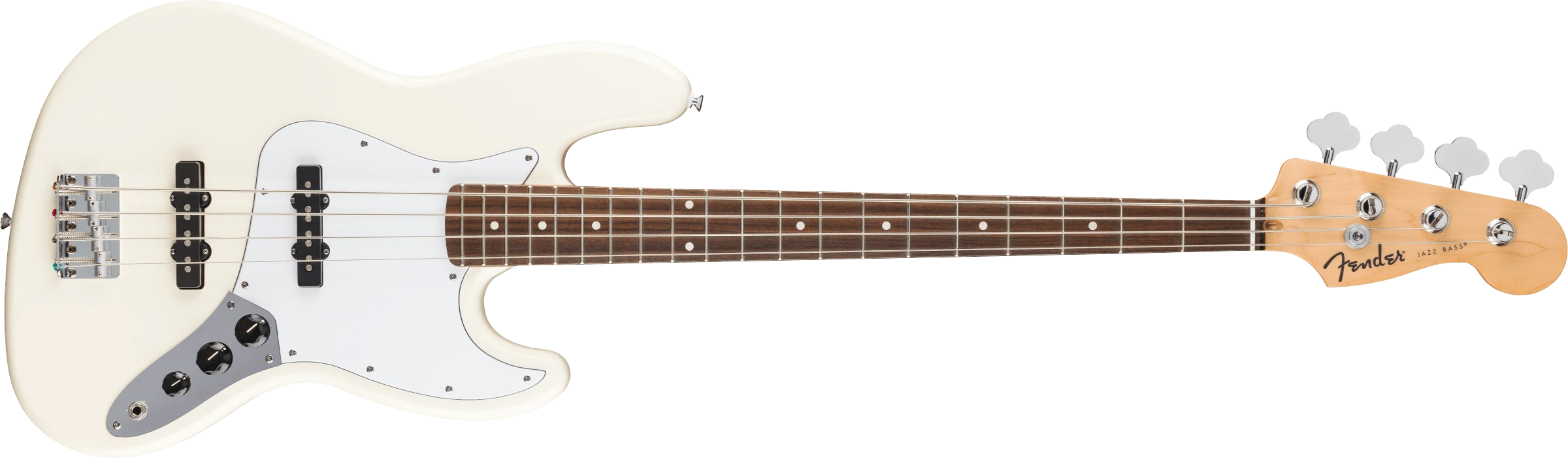Fender® Standard Jazz Bass®, Laurel Fingerboard, White Pickguard, Olympic White