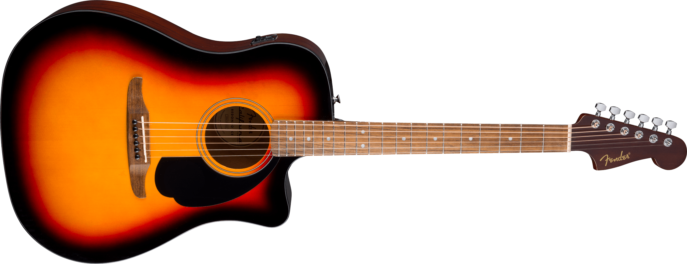 Fender® California Standard Redondo™ CE, Spruce Top, Black Pickguard, 3-Color Sunburst