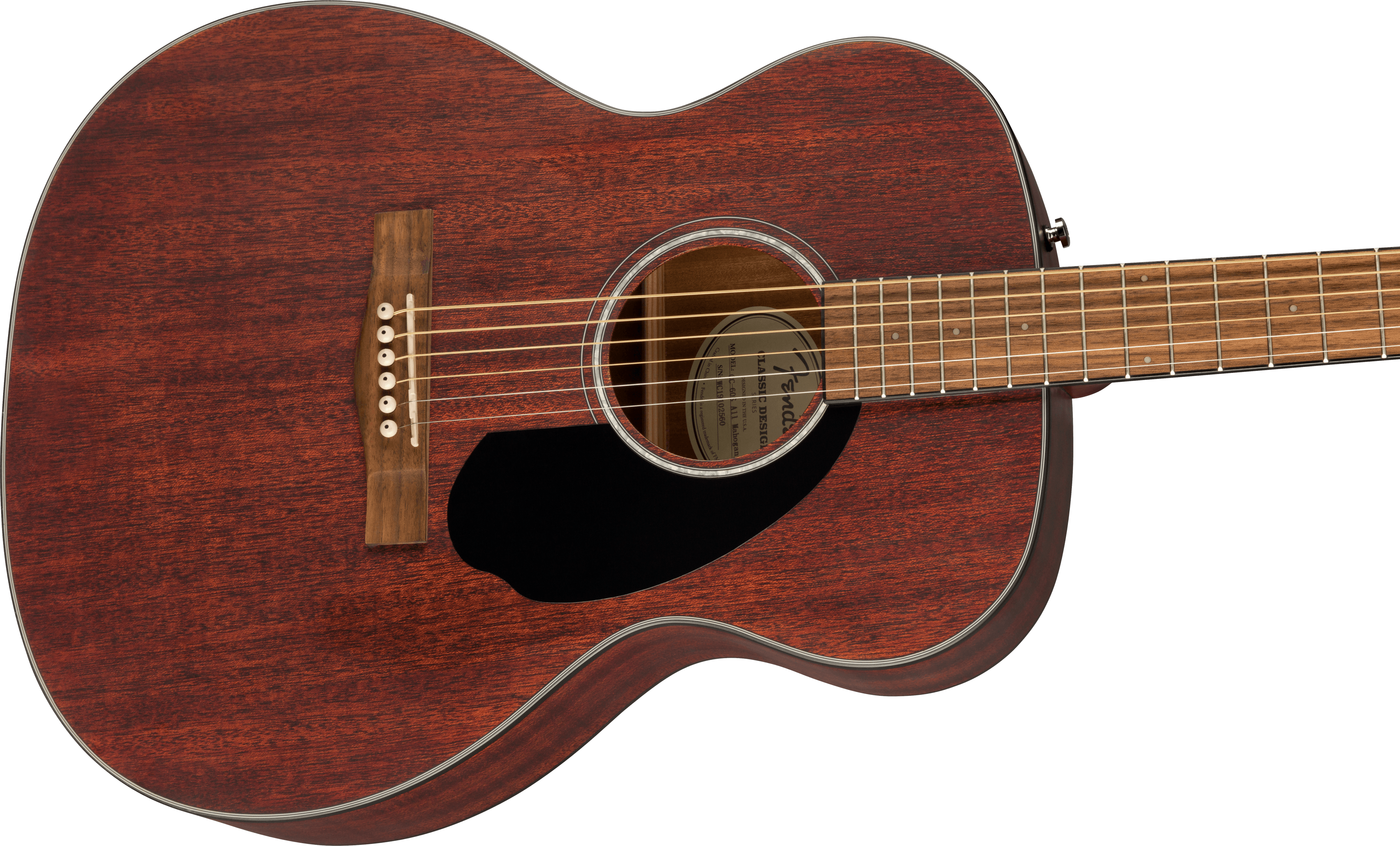 Fender® CC-60S All-Mahogany Concert, Walnut Fingerboard, Natural