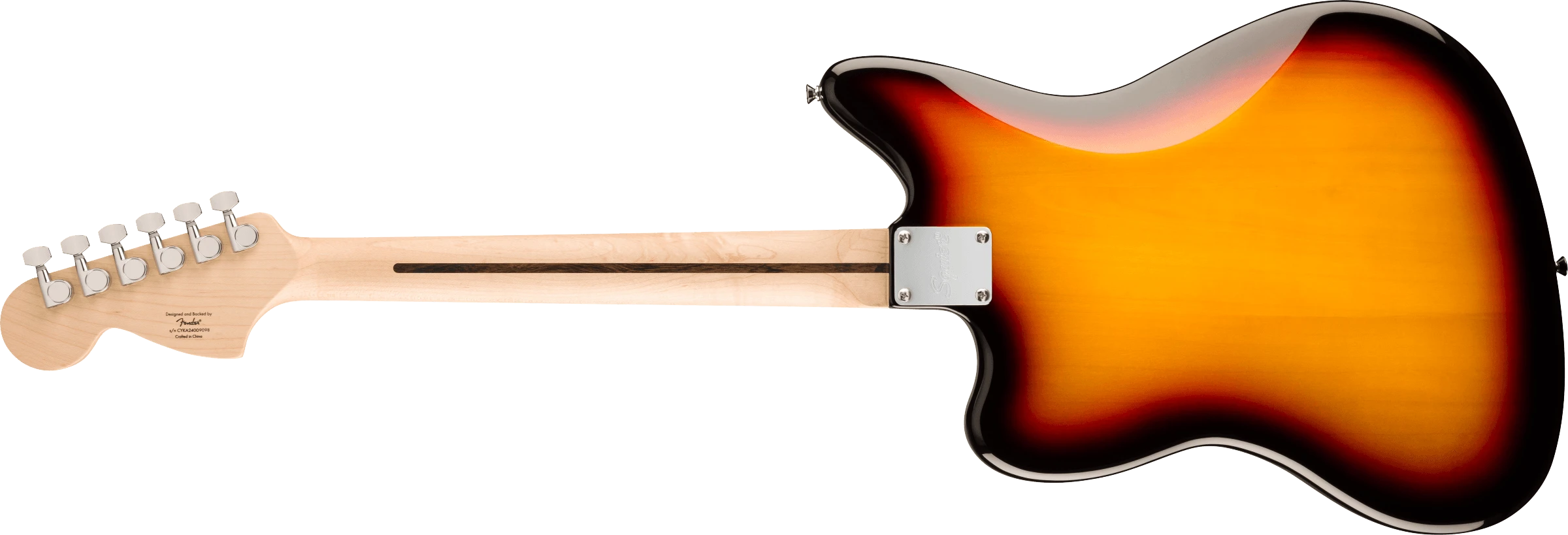 Squier® Affinity Series® Jaguar®, Laurel Fingerboard, Black Pickguard, 3-Color Sunburst