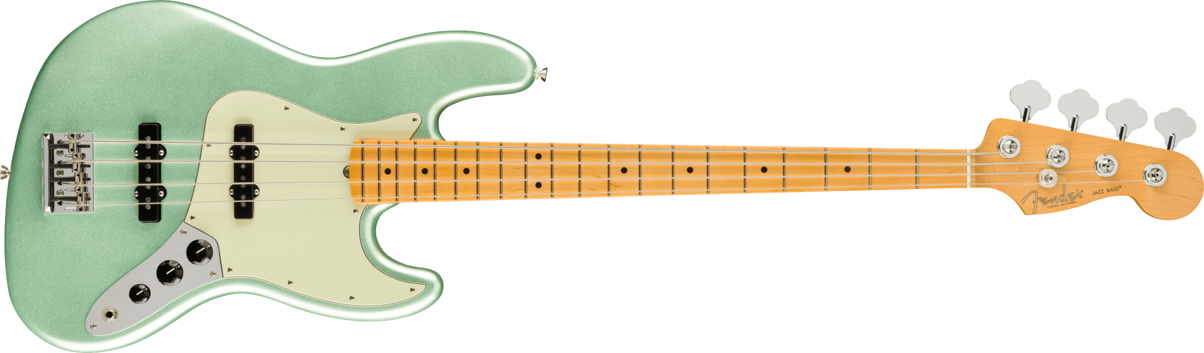 Fender® American Professional II Jazz Bass®, Maple Fingerboard, Mystic Surf Green