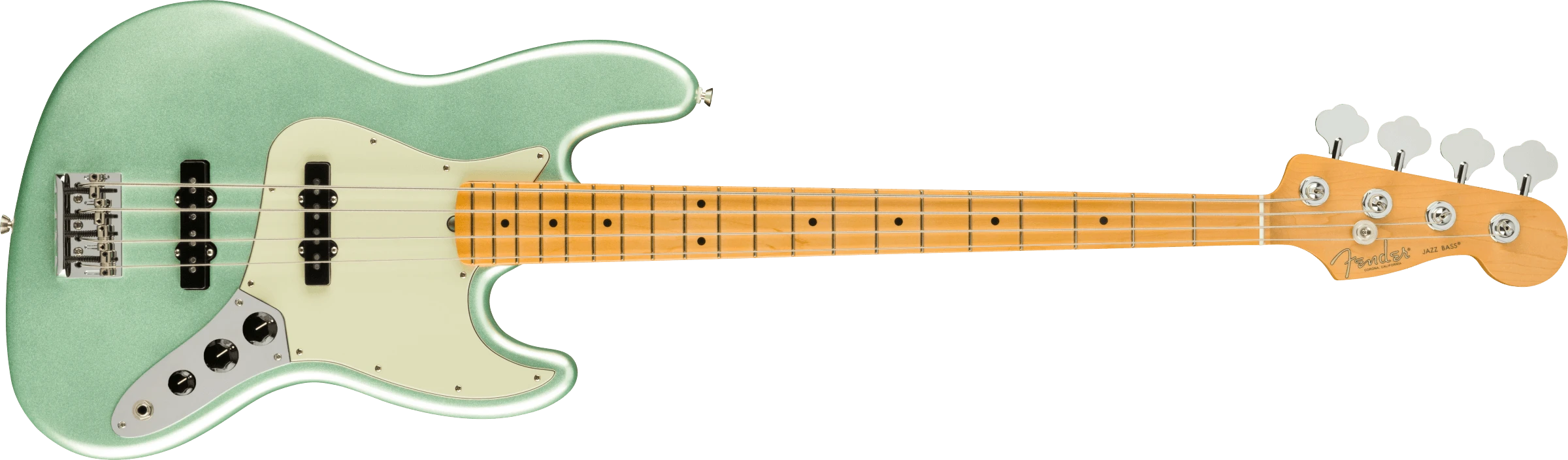 Fender® American Professional II Jazz Bass®, Maple Fingerboard, Mystic Surf Green