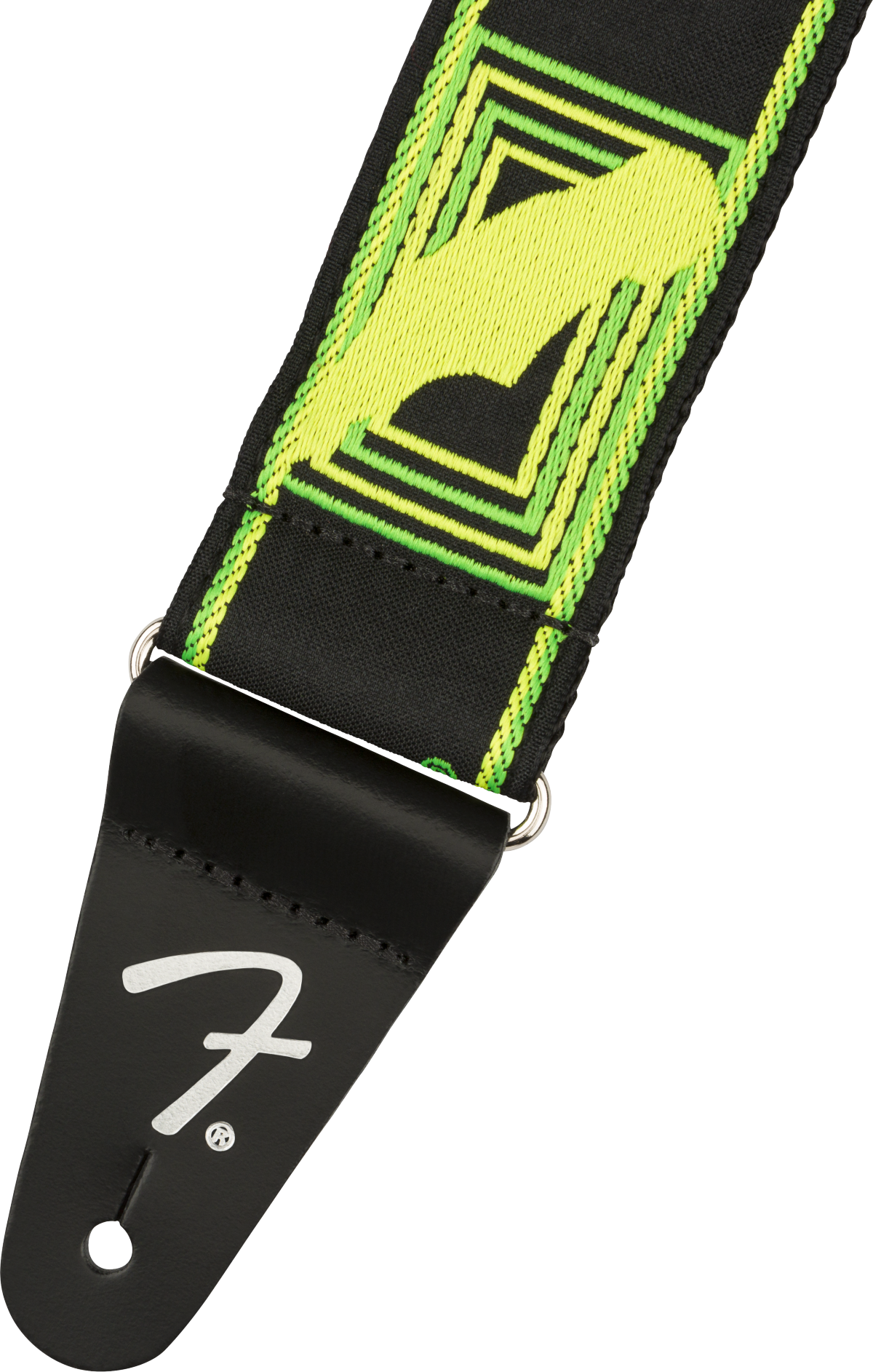 Fender® Neon Monogrammed Strap, Green and Yellow, 2"