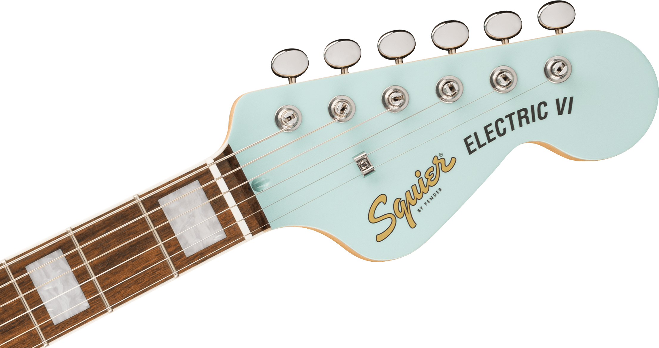Squier® Paranormal Electric VI, Laurel Fingerboard, Parchment Pickguard, Matching Headstock, Daphne Blue