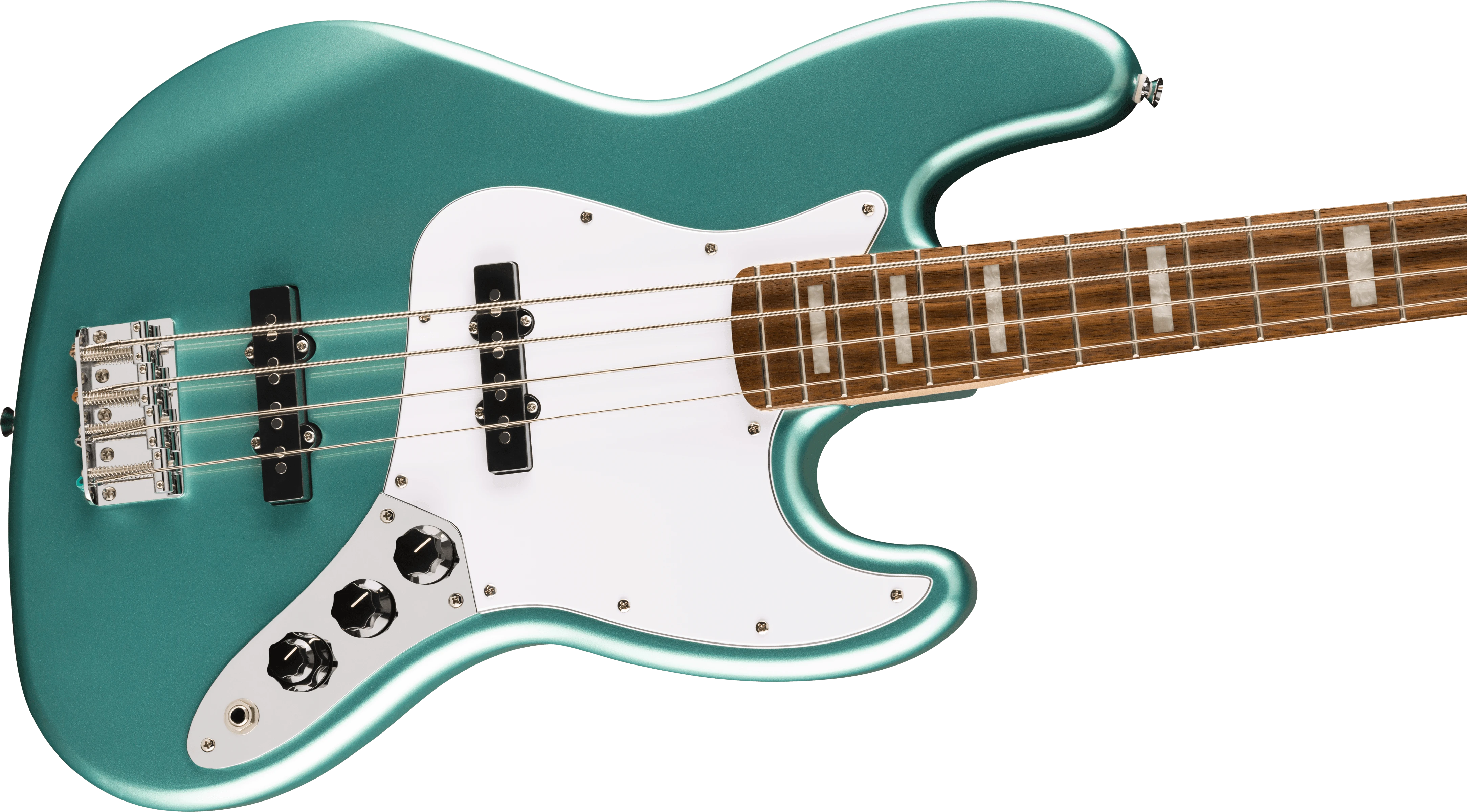 Squier® Affinity Series® Active Jazz Bass®, Laurel Fingerboard, White Pickguard, Mystic Sea Foam Green