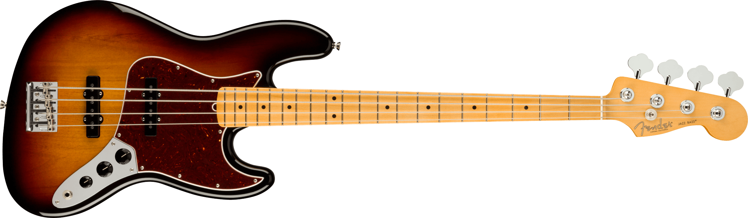 Fender® American Professional II Jazz Bass®, Maple Fingerboard, 3-Color Sunburst