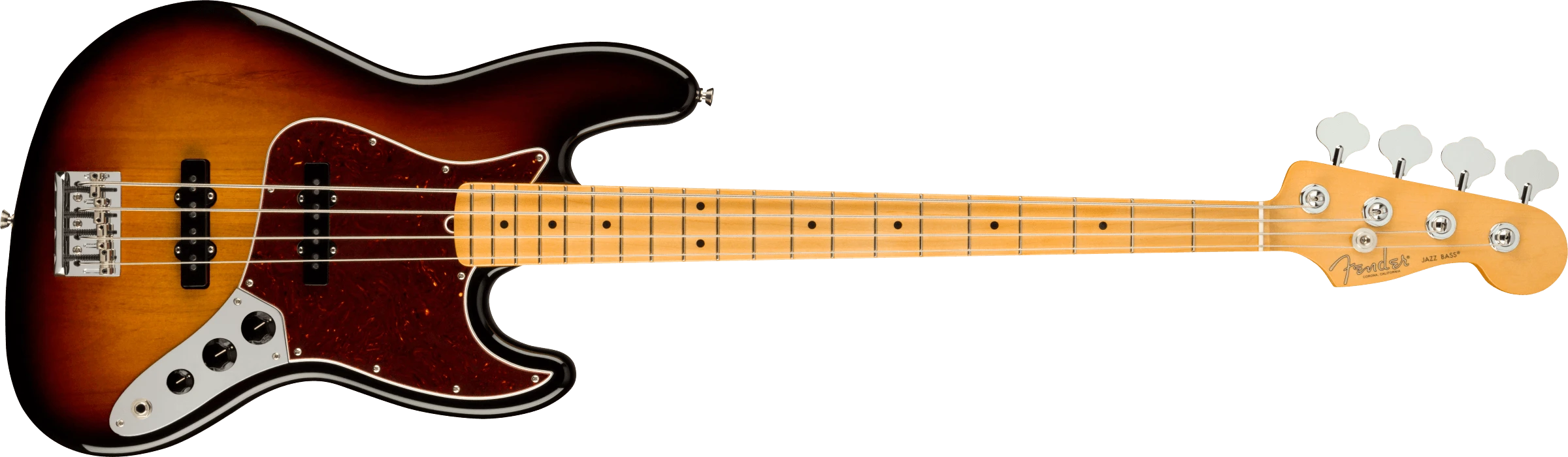 Fender® American Professional II Jazz Bass®, Maple Fingerboard, 3-Color Sunburst