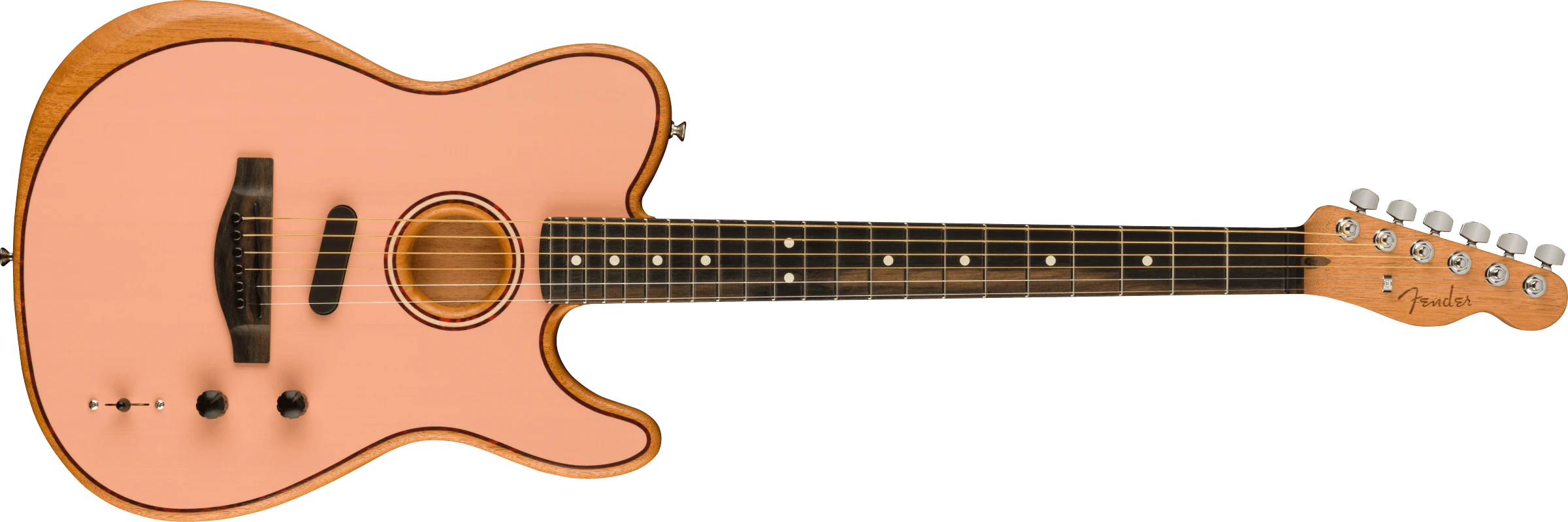 Fender® FSR American Acoustasonic® Telecaster®, Ebony Fingerboard, Shell Pink