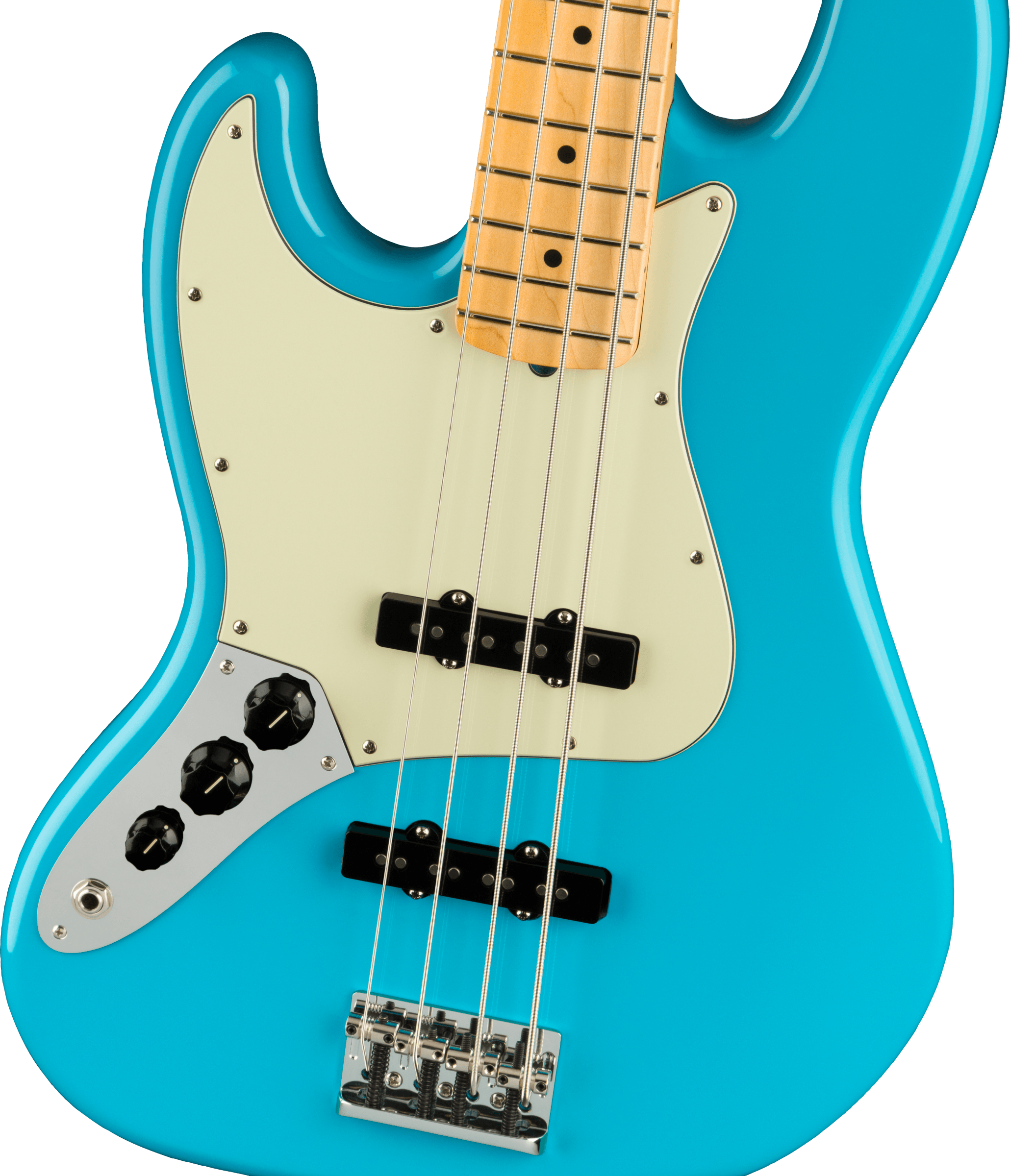 Fender® American Professional II Jazz Bass® Left-Hand, Maple Fingerboard, Miami Blue