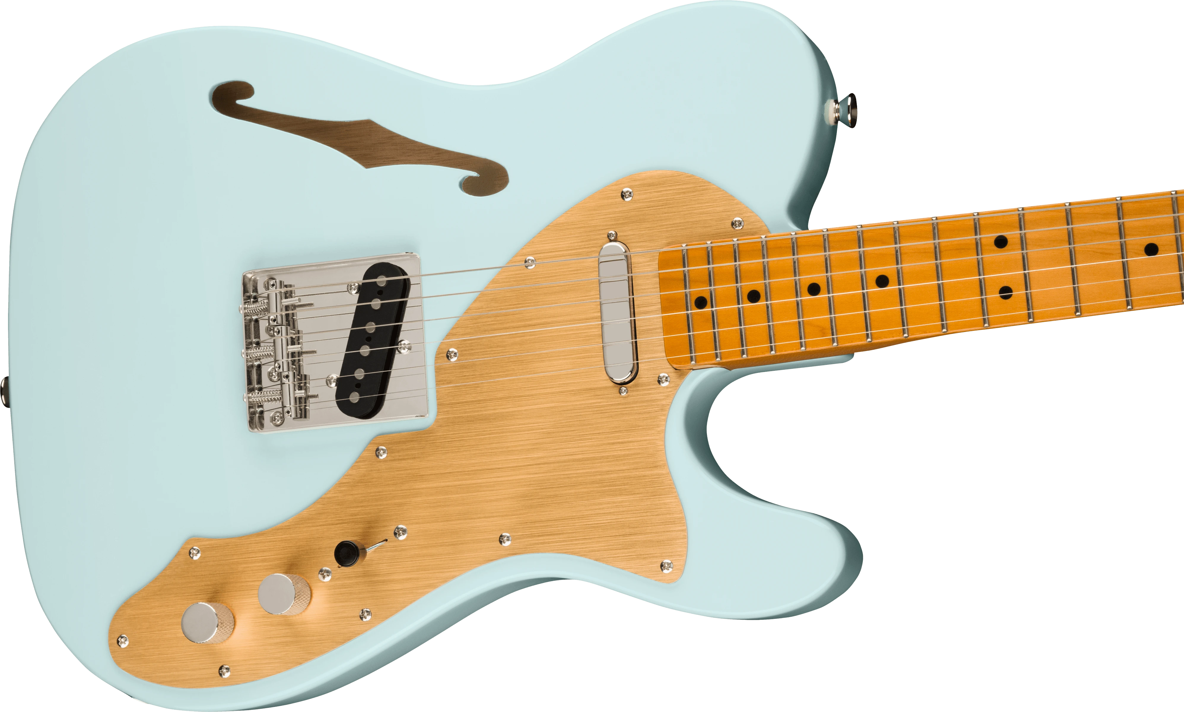 Squier® FSR Classic Vibe '60s Telecaster® Thinline, Maple Fingerboard, Gold Anodized Pickguard, Sonic Blue