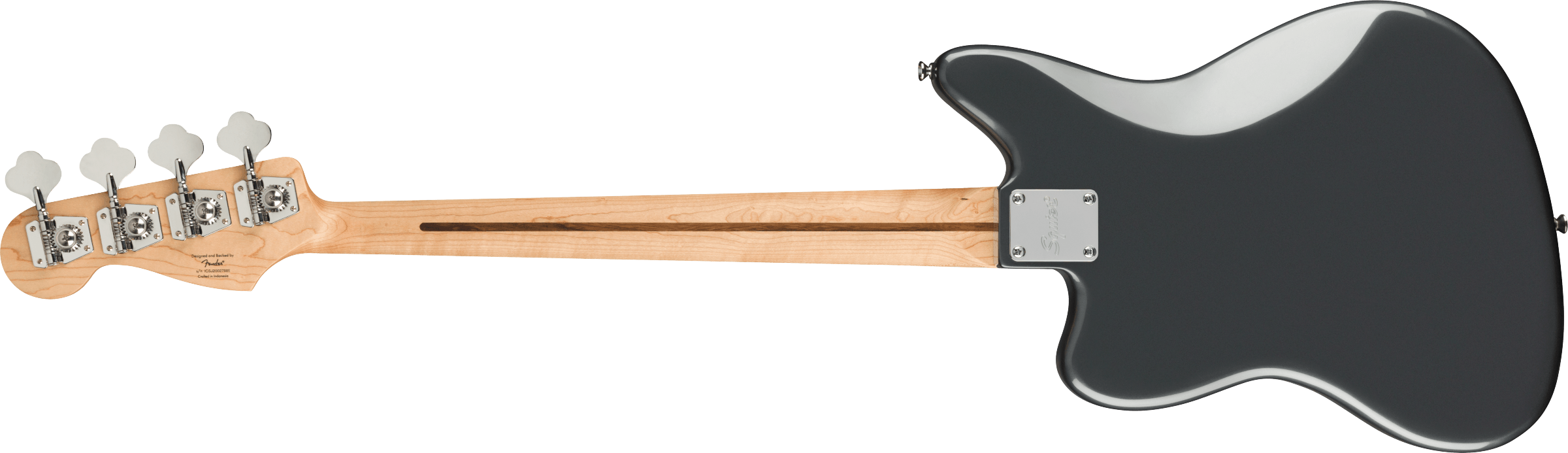 Squier® Affinity Series® Jaguar® Bass H, Laurel Fingerboard, Black Pickguard, Charcoal Frost Metallic